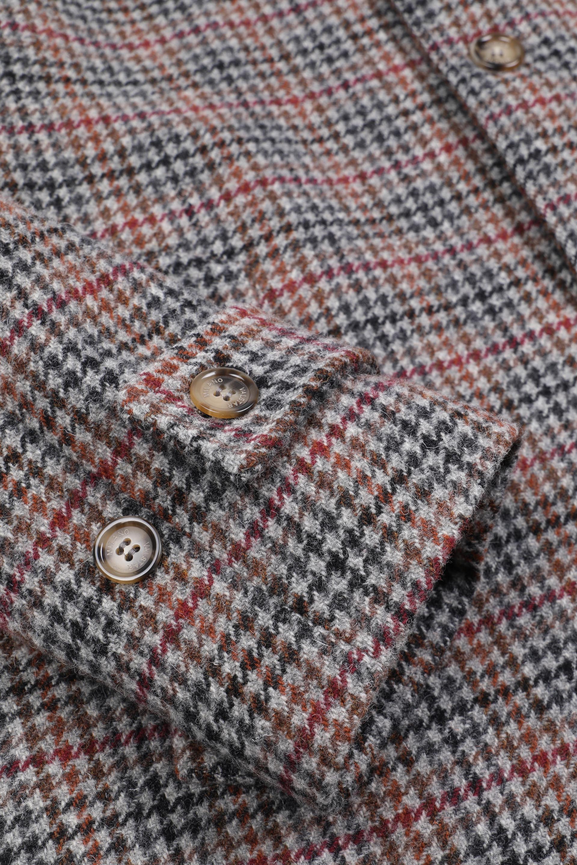 Marcello coat in pure virgin wool with houndstooth pattern, lined. - G
