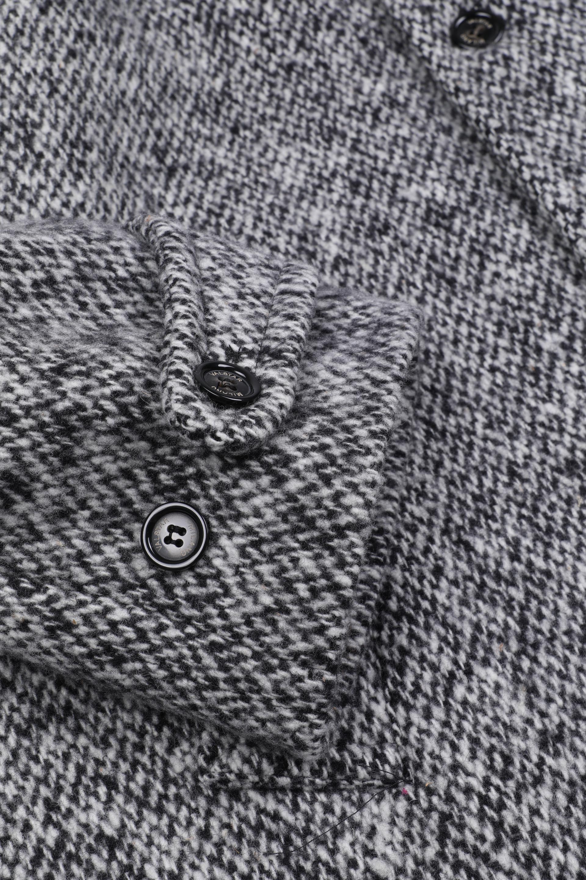 Vittorio lined overcoat in broken twill virgin wool fabric. Grey - Gre