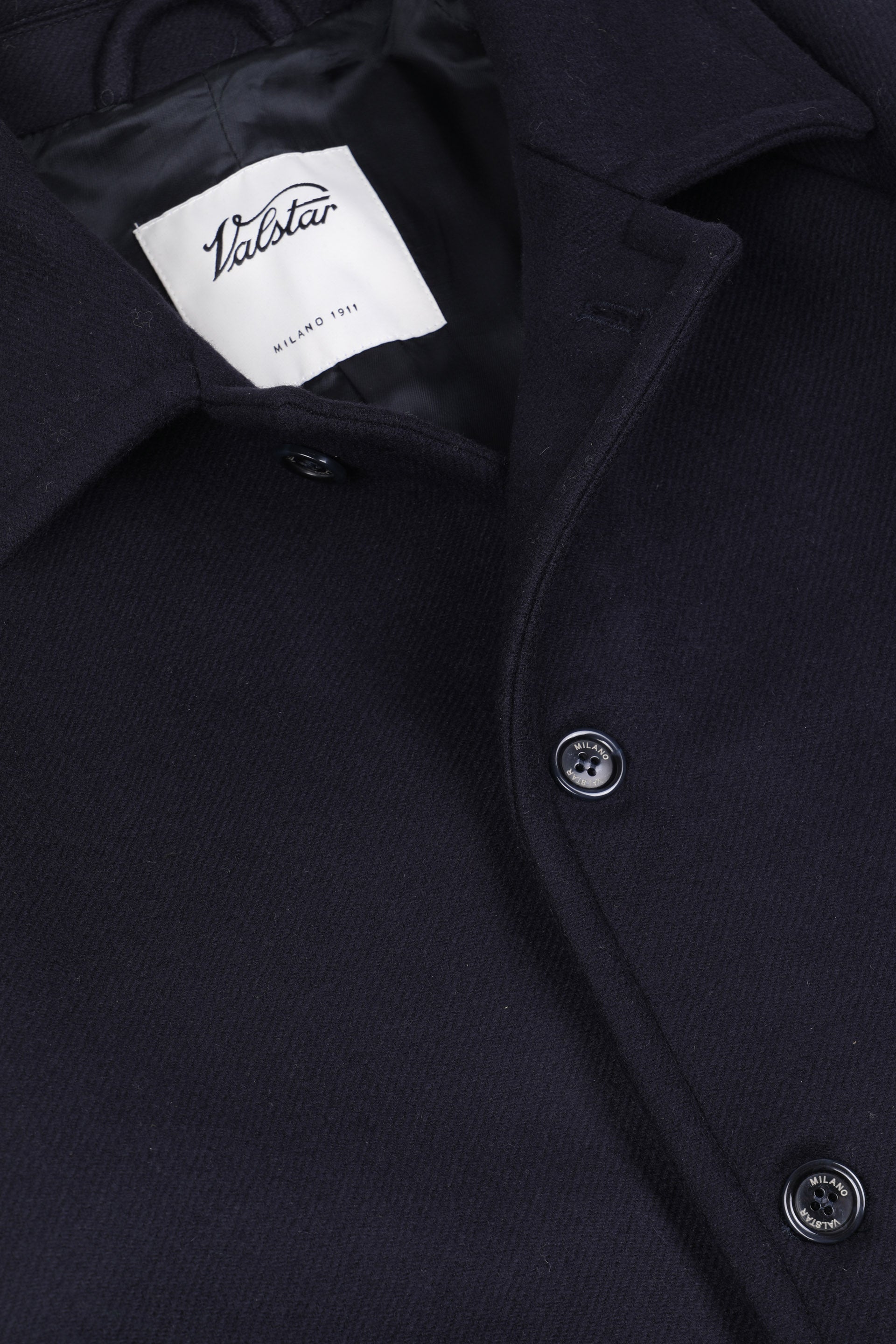 CAPPOTTO VITTORIO, FODERATO, PANNO IN LANA VERGINE - Navy blue