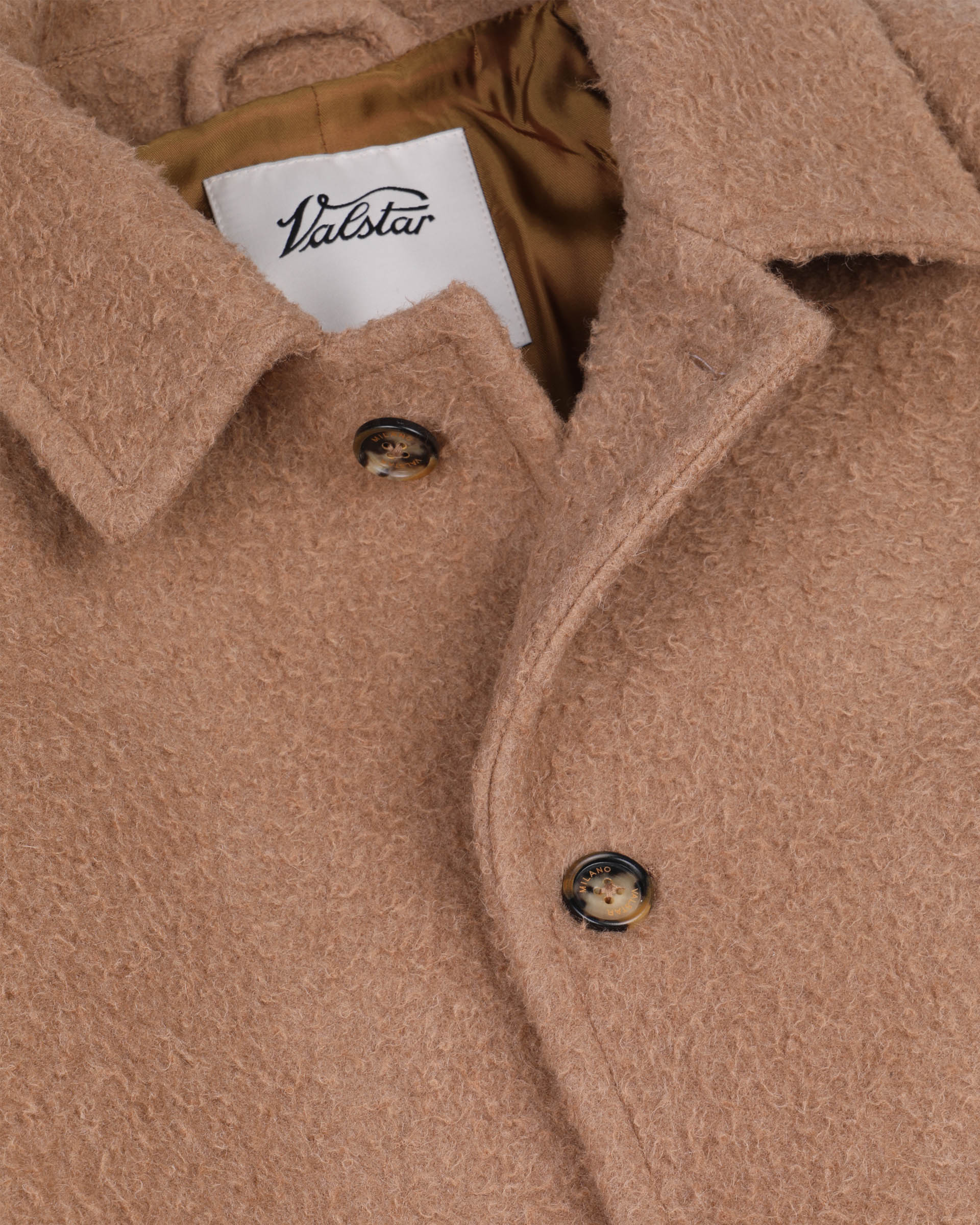 Cappotto Vittorio in Casentino di fibra di cammello, foderato. Beige - Rovere