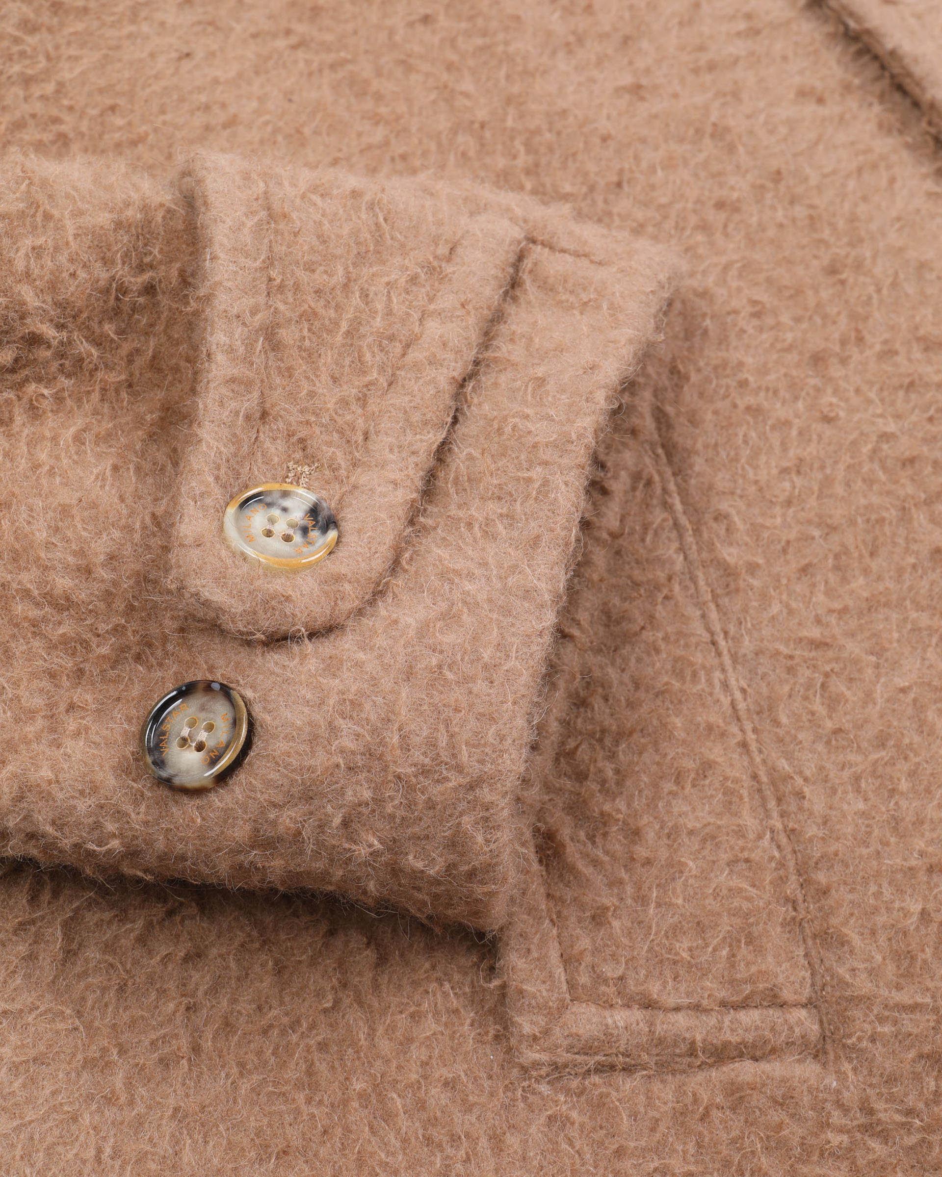Vittorio overcoat in camel Casentino fabric, lined. Beige - Rovere