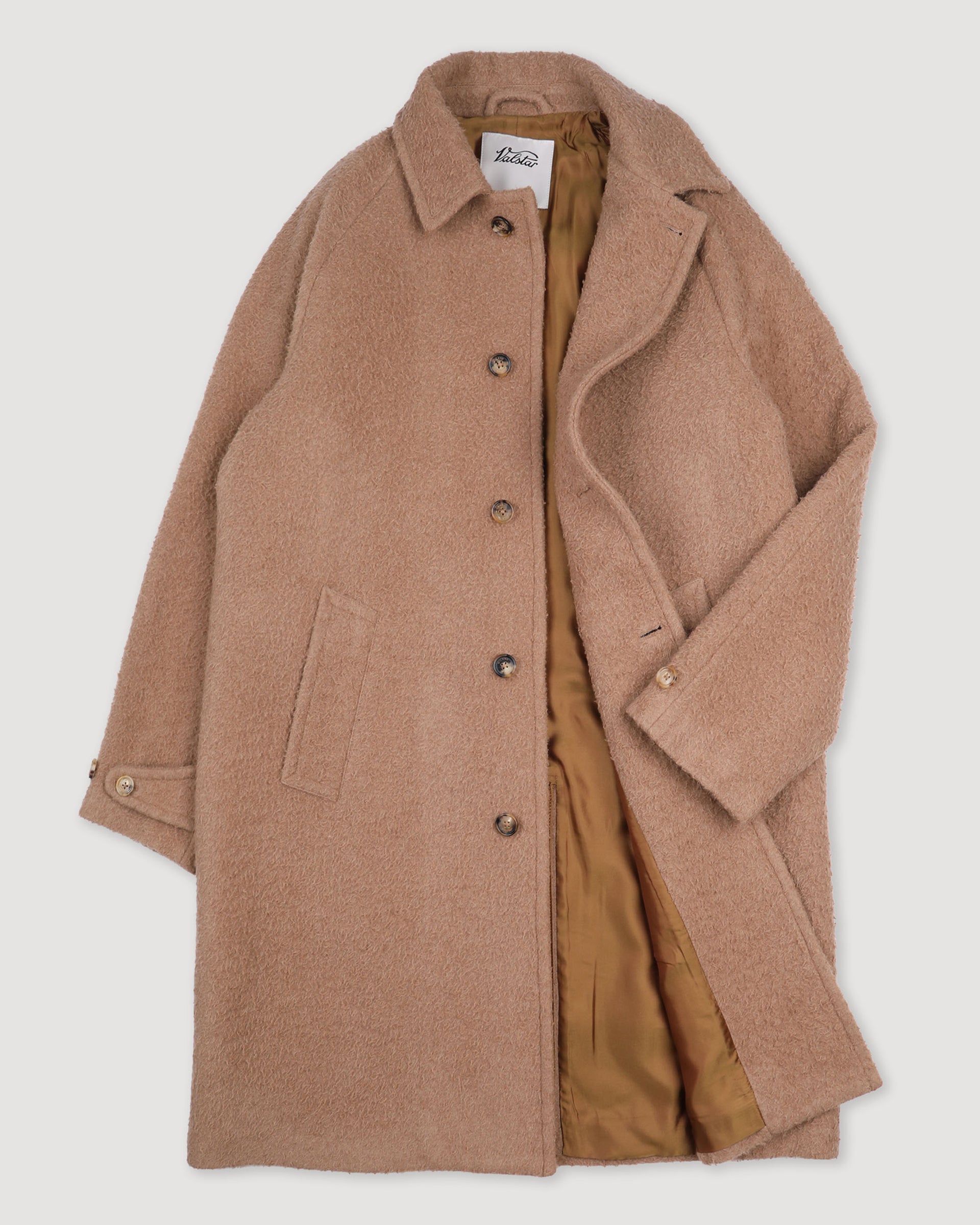 Cappotto Vittorio in Casentino di fibra di cammello, foderato. Beige - Rovere