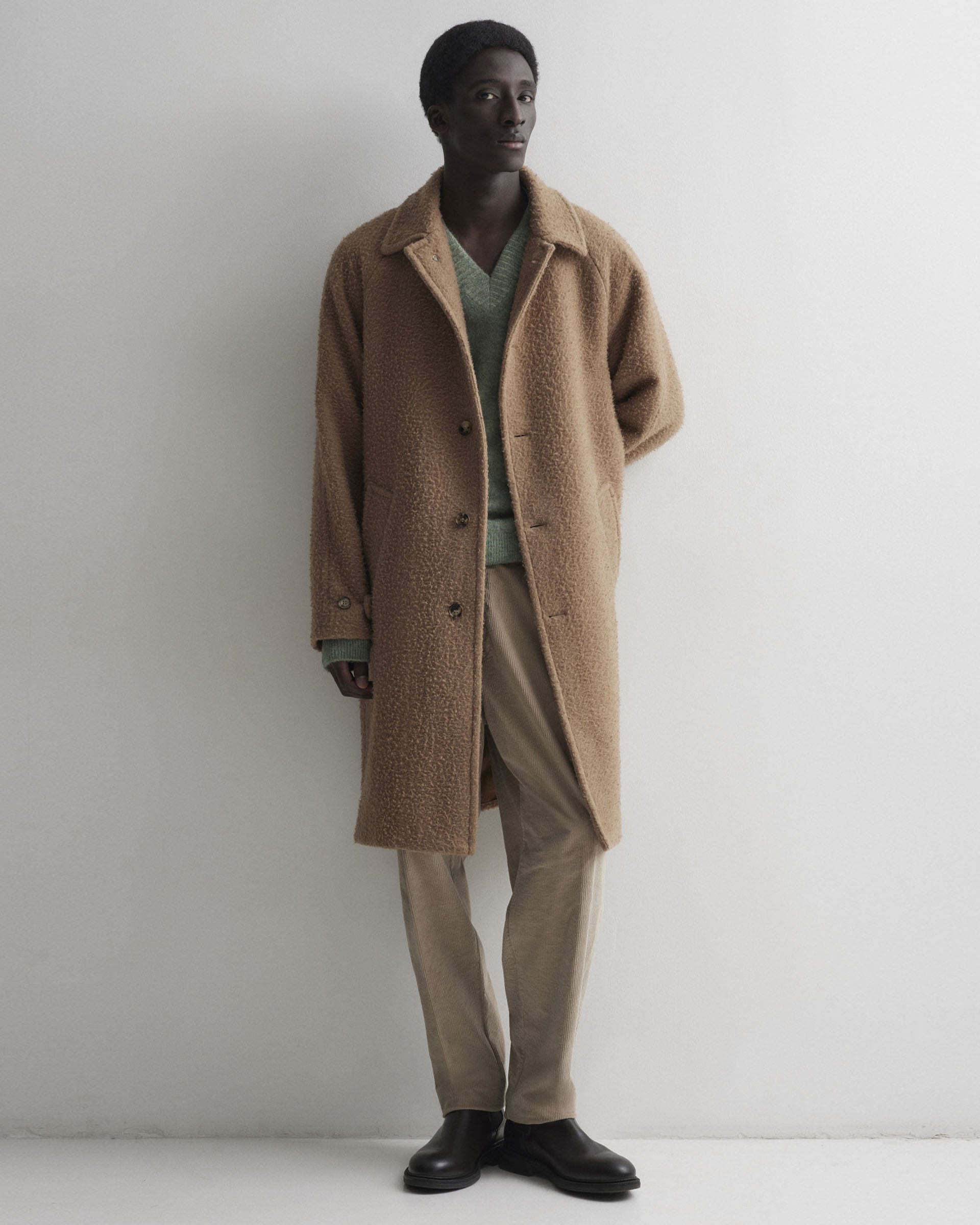 Cappotto Vittorio in Casentino di fibra di cammello, foderato. Beige - Rovere