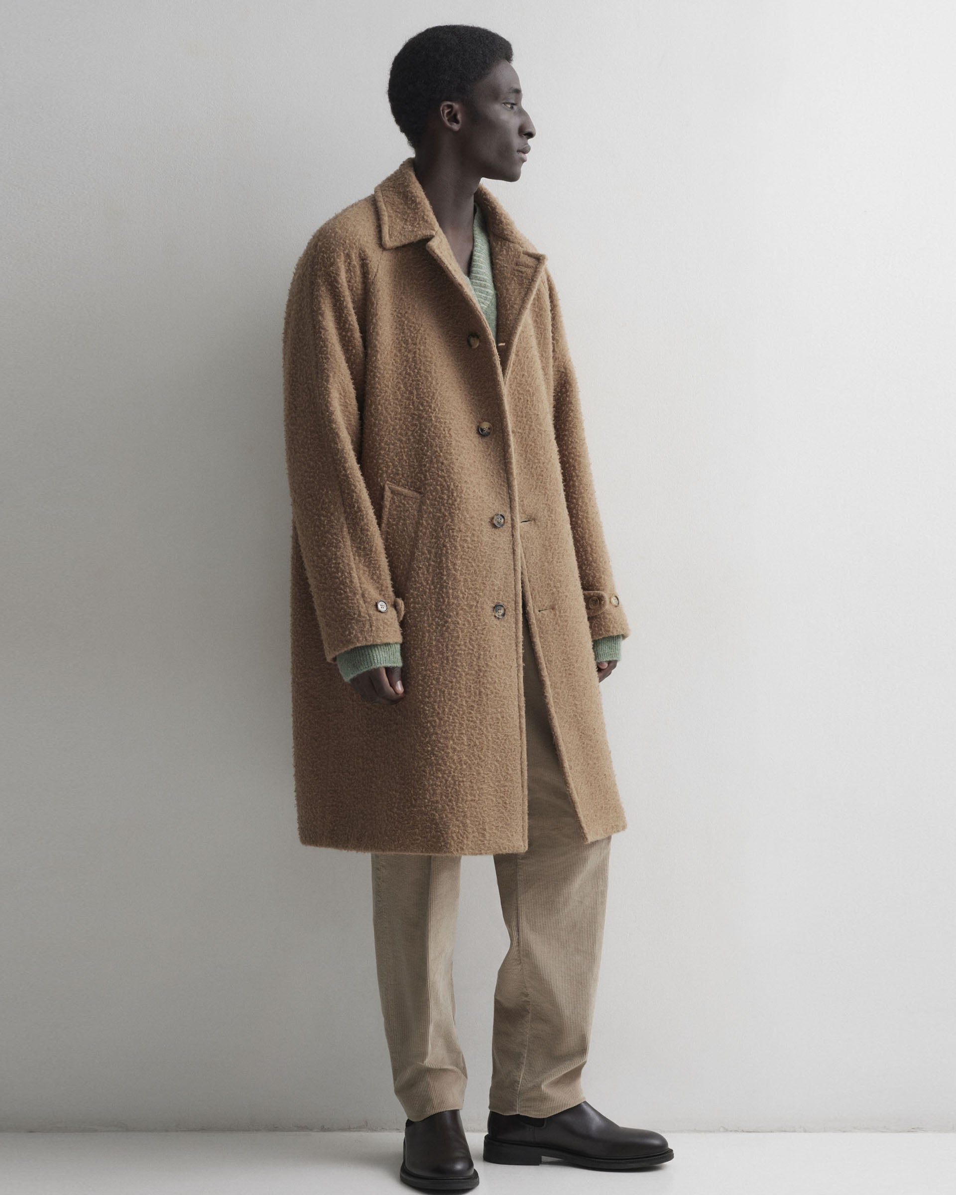 Vittorio overcoat in camel Casentino fabric, lined. Beige - Rovere