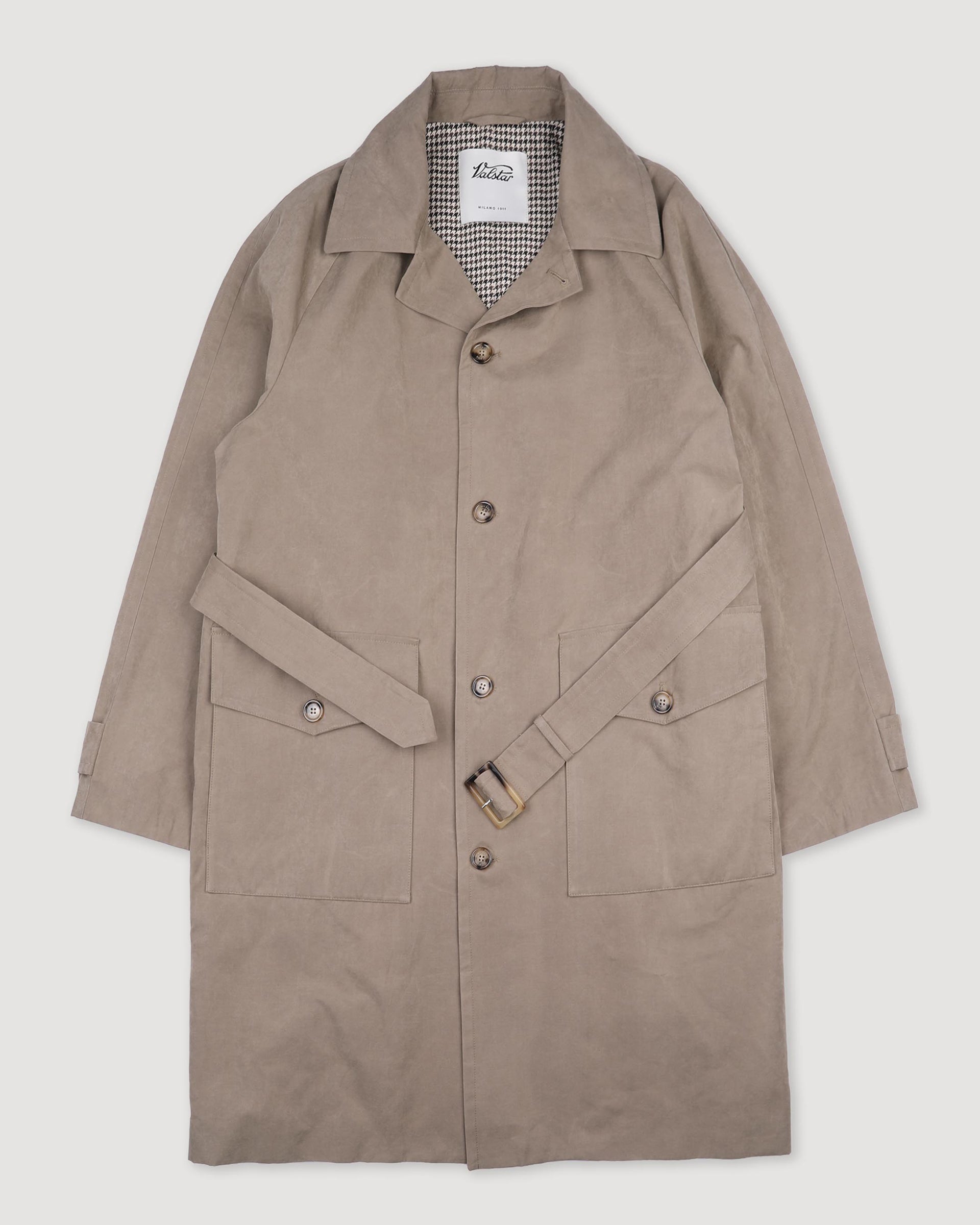 Trench Grant in un tessuto di misto cotone cerato water repellent. Beige - Farro