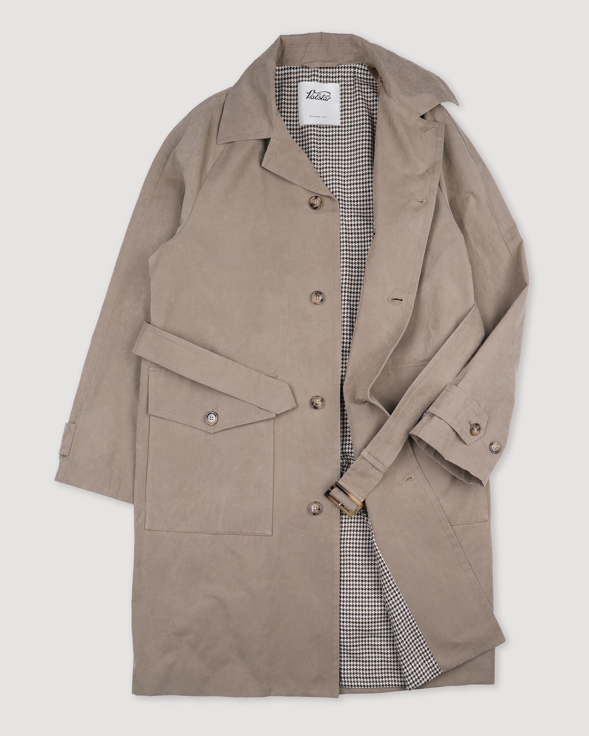 Trench Grant in un tessuto di misto cotone cerato water repellent. Beige - Farro