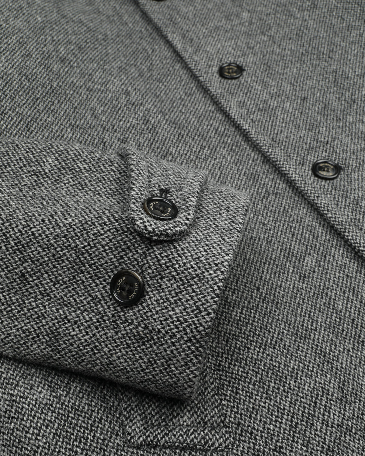 Cappotto Vittorio in pura lana vergine fantasia broken twill, foderato. Grigio - Nero/Grigio