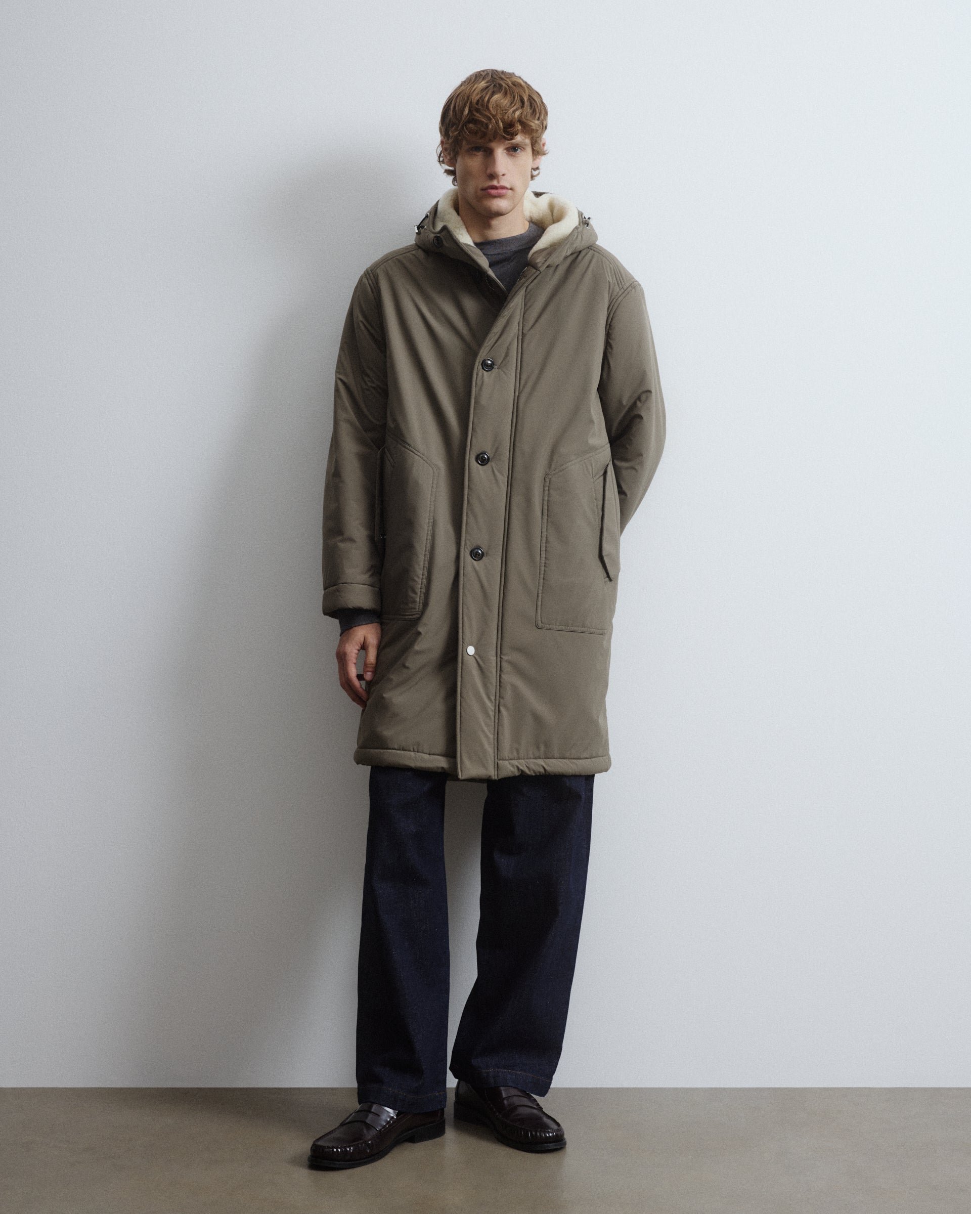 Parka Norge in microfibra waterproof e foderato in pelliccetta di lana/cotone. Verde - Cappero