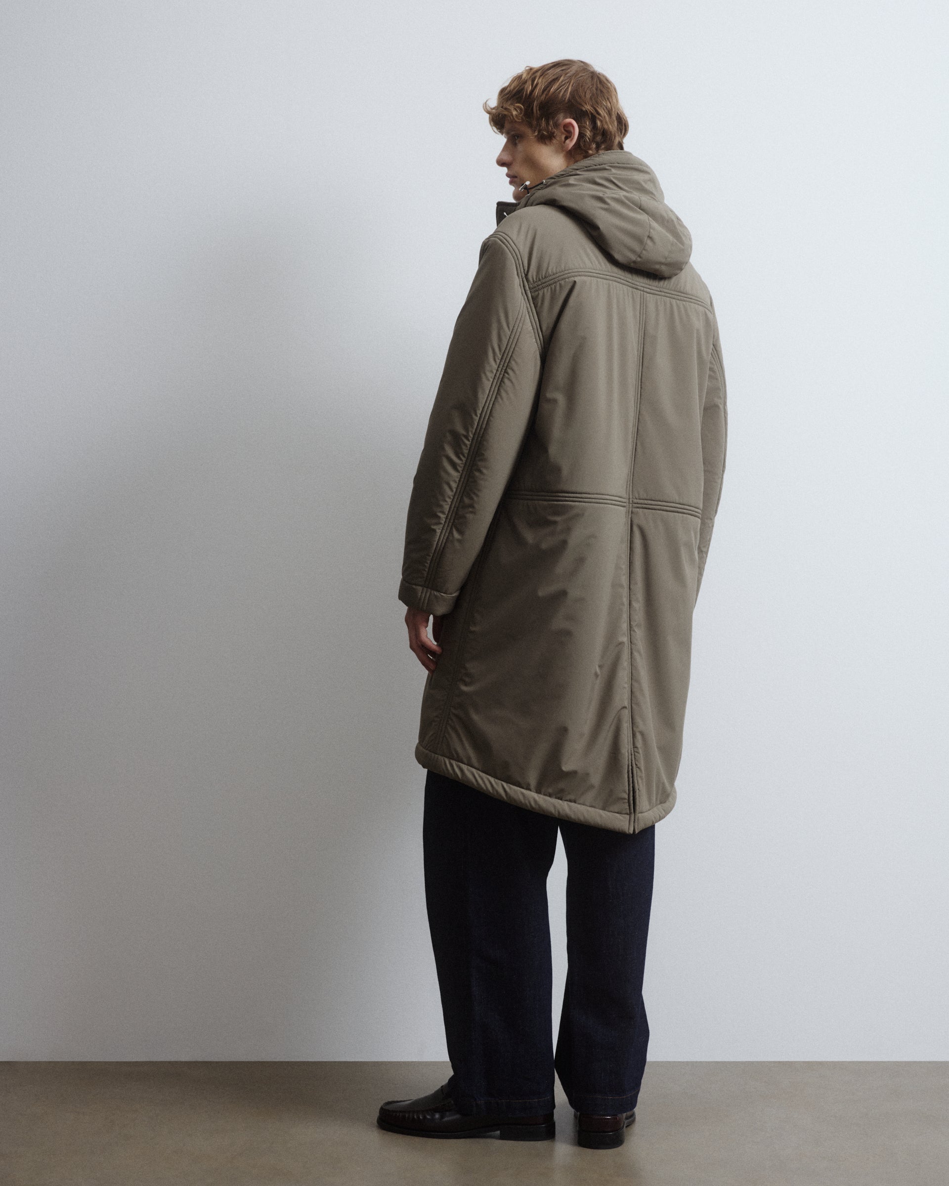 Norge Parka in waterproof microfiber fabric with a wool–cotton blend f