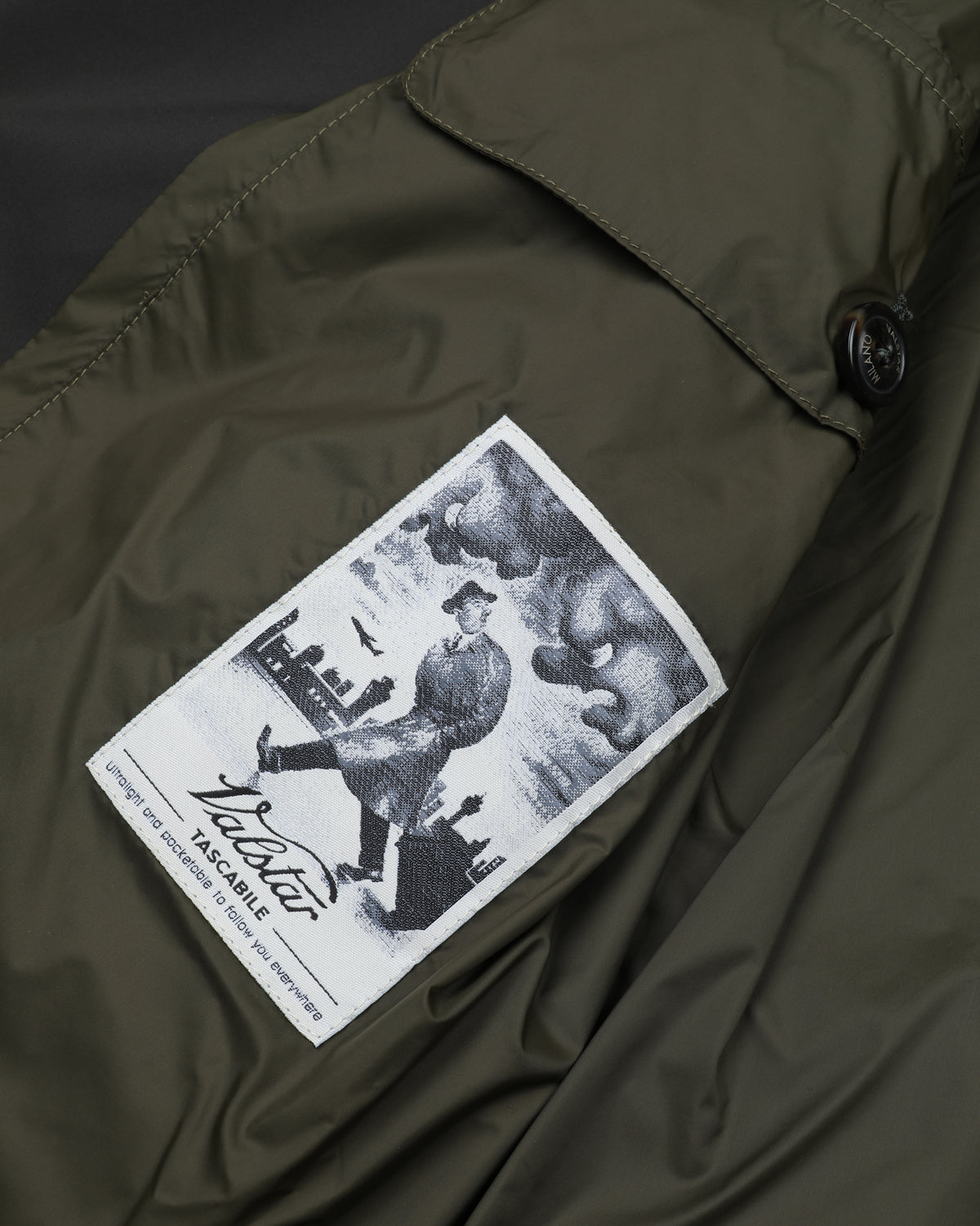 Impermeabile Milano tascabile in microfibra waterproof, foderato. Marrone - Ebano