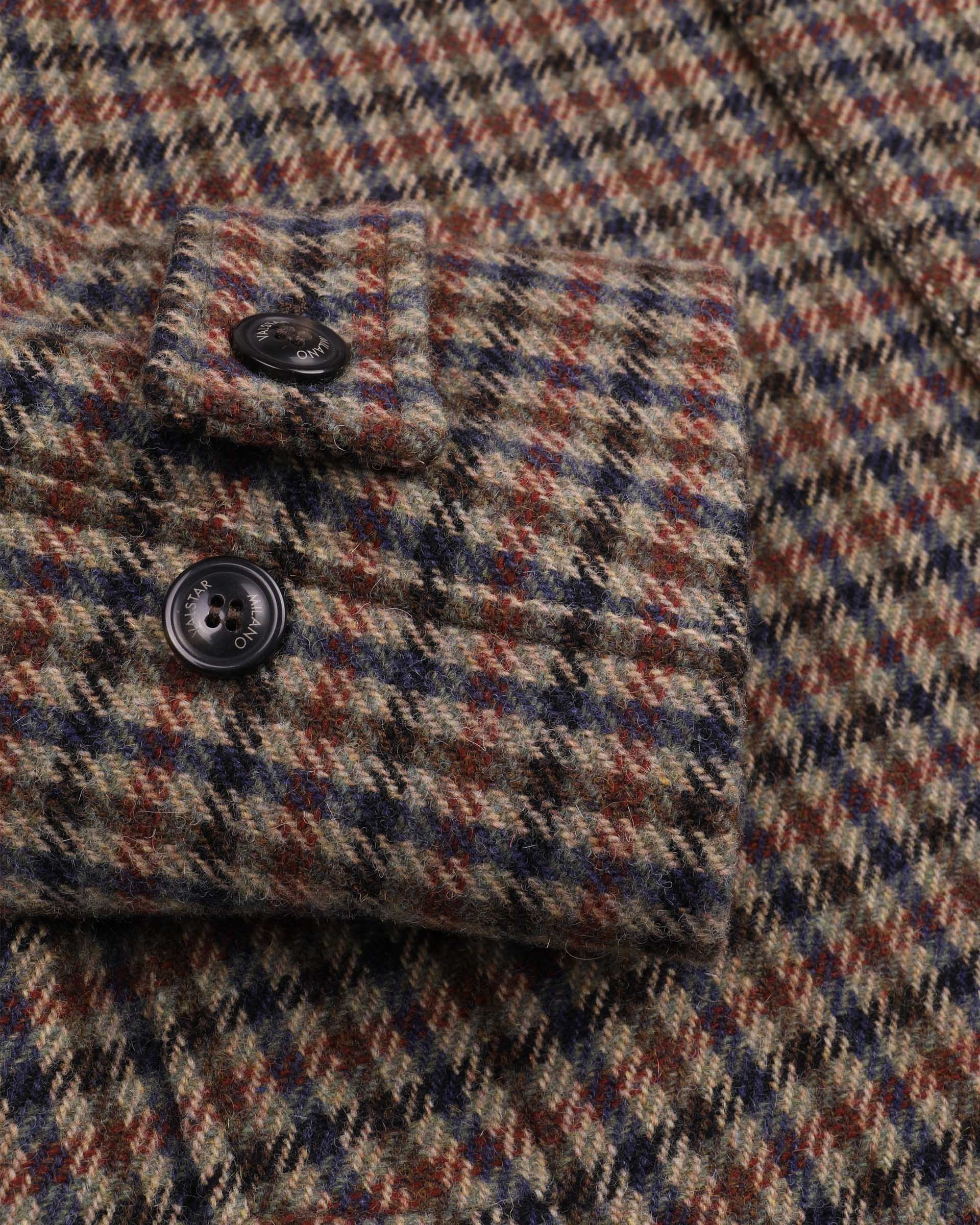Cappotto Marcello in pura lana vergine fantasia check, foderato - Cammello/Bluette/Marrone
