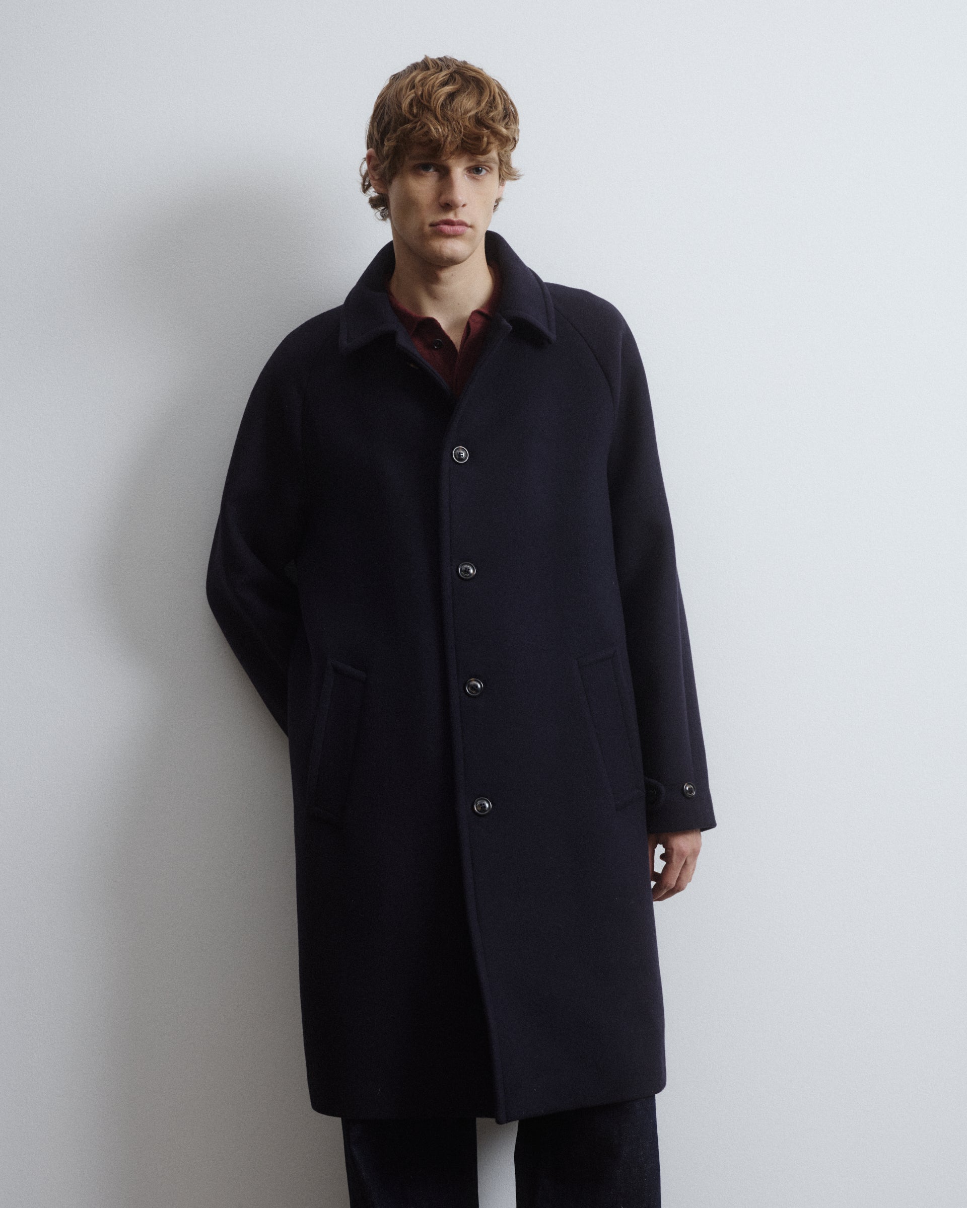 Cappotto Vittorio in panno di pura lana vergine, foderato. Blu - Navy