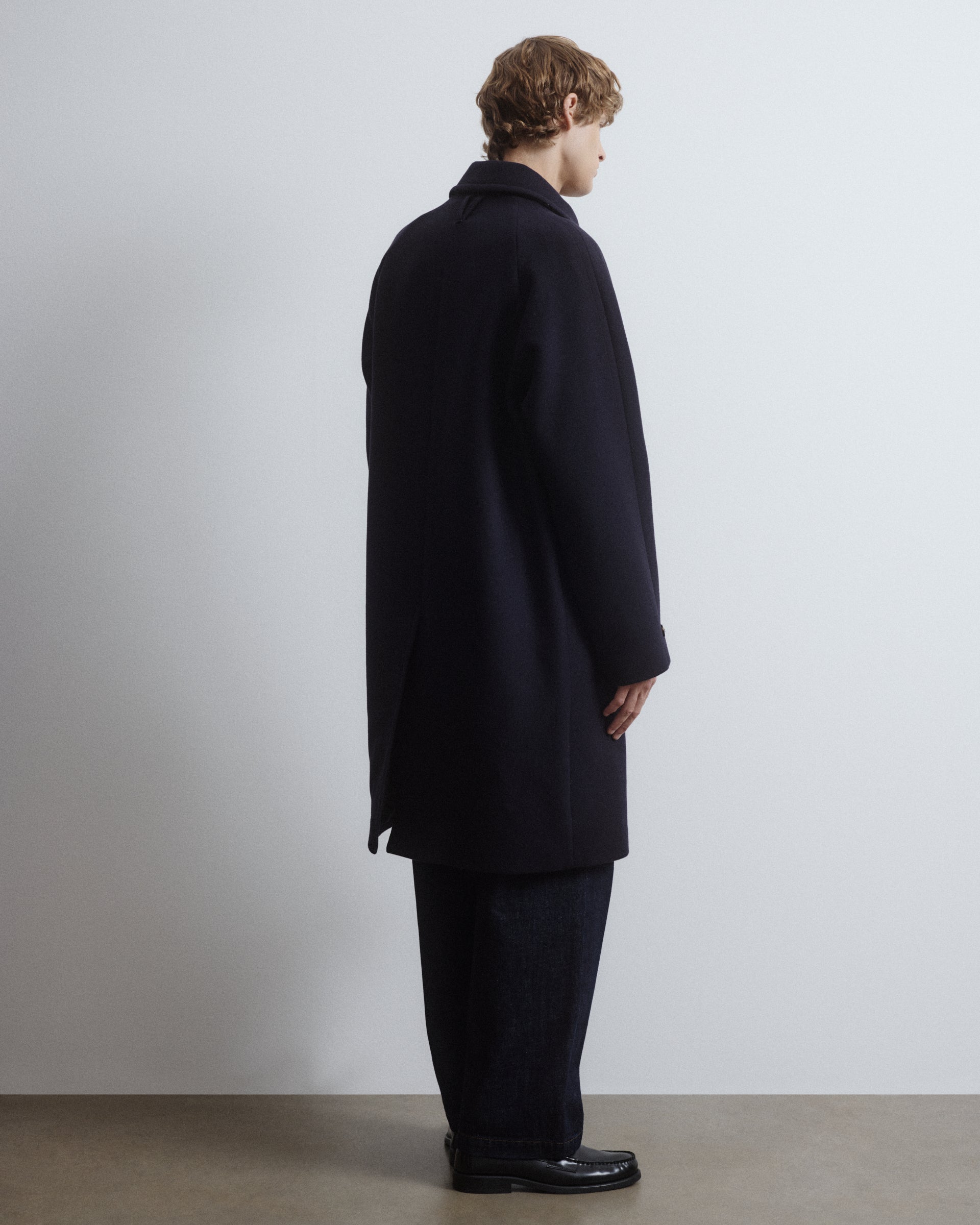 Cappotto Vittorio in panno di pura lana vergine, foderato. Blu - Navy