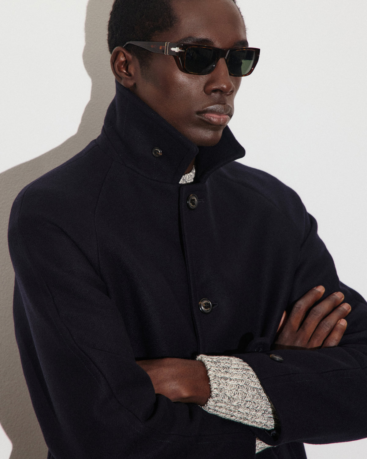 Cappotto Vittorio in panno di pura lana vergine, foderato. Blu - Navy