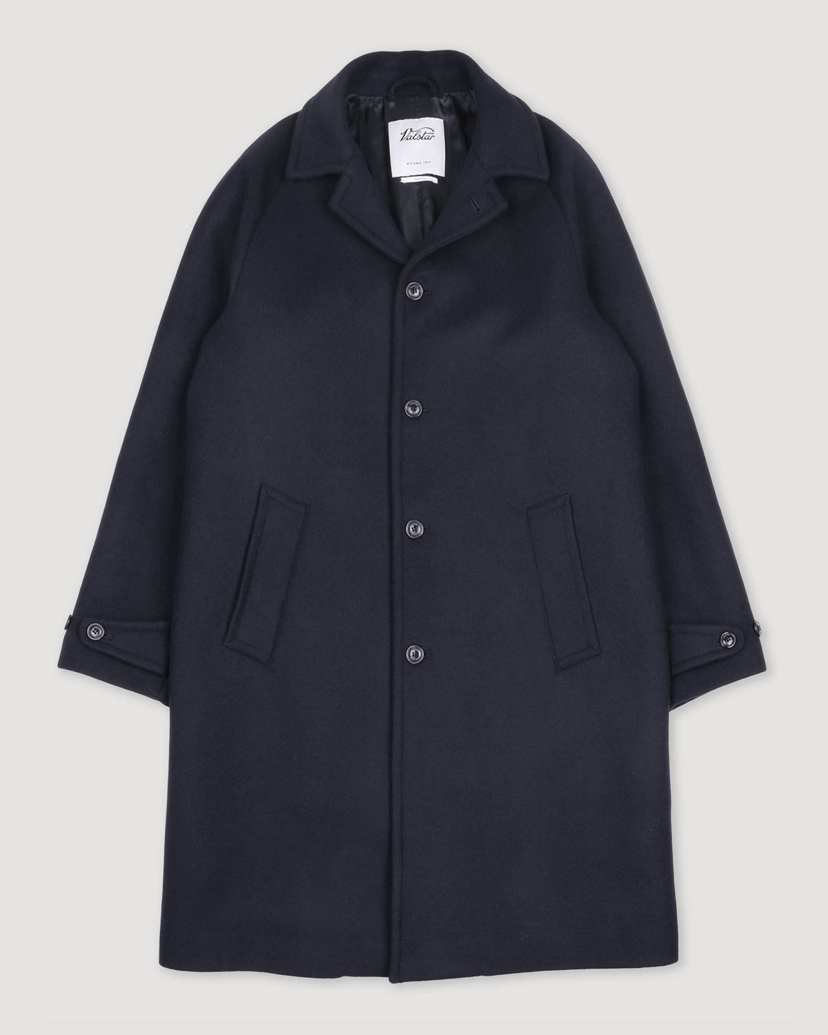 Cappotto Vittorio in panno di pura lana vergine, foderato. Blu - Navy