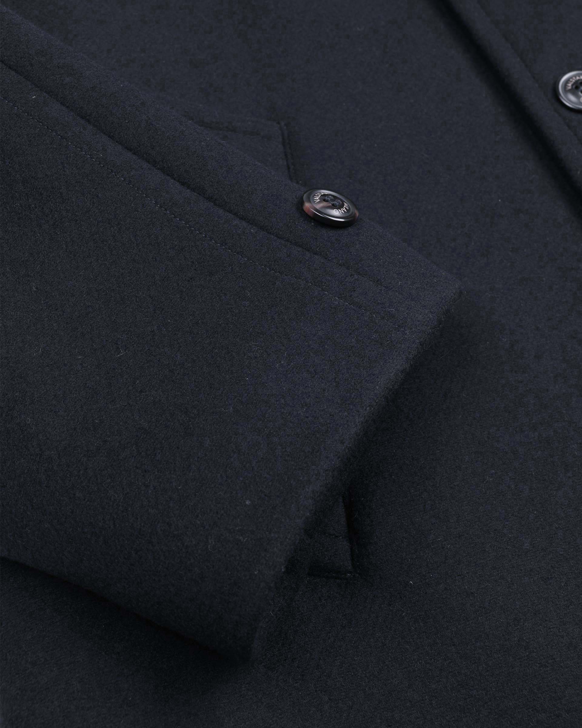 Cappotto Vittorio in panno di pura lana vergine, foderato. Blu - Navy