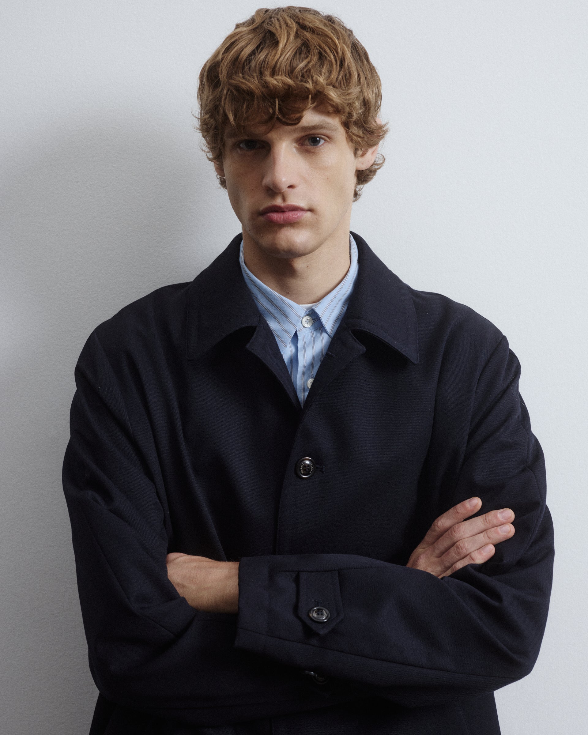 Cappotto Joyce in twill di pura lana vergine pettinata water repellent, foderato. Blu - Navy