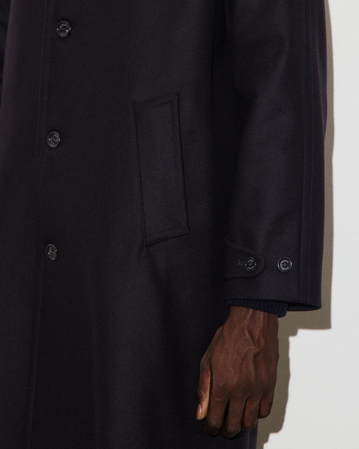 Cappotto Vittorio in panno di misto lana, foderato. Blu - Navy