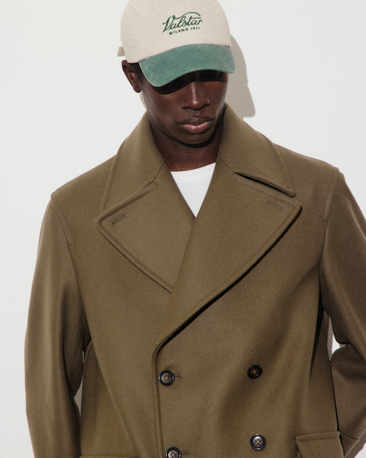 Cappotto doppiopetto Clifford in panno di misto lana, foderato. Verde - Cappero