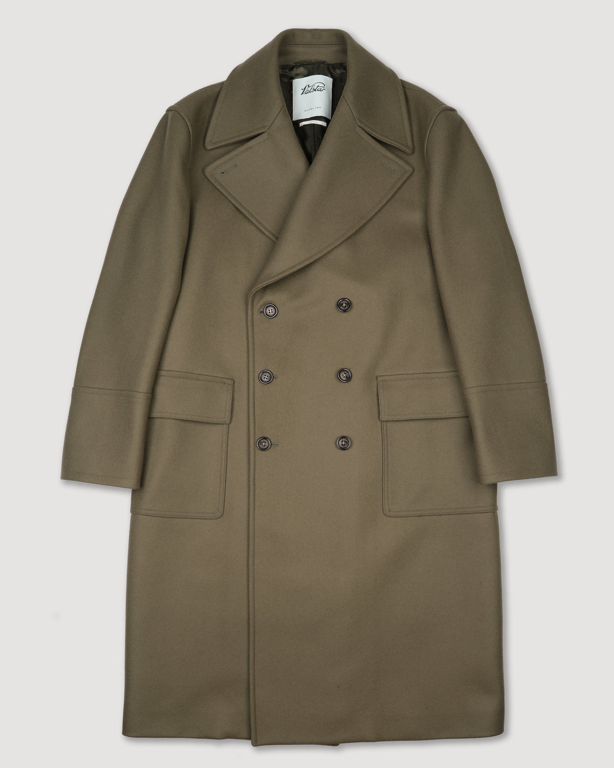 Cappotto doppiopetto Clifford in panno di misto lana, foderato. Verde - Cappero
