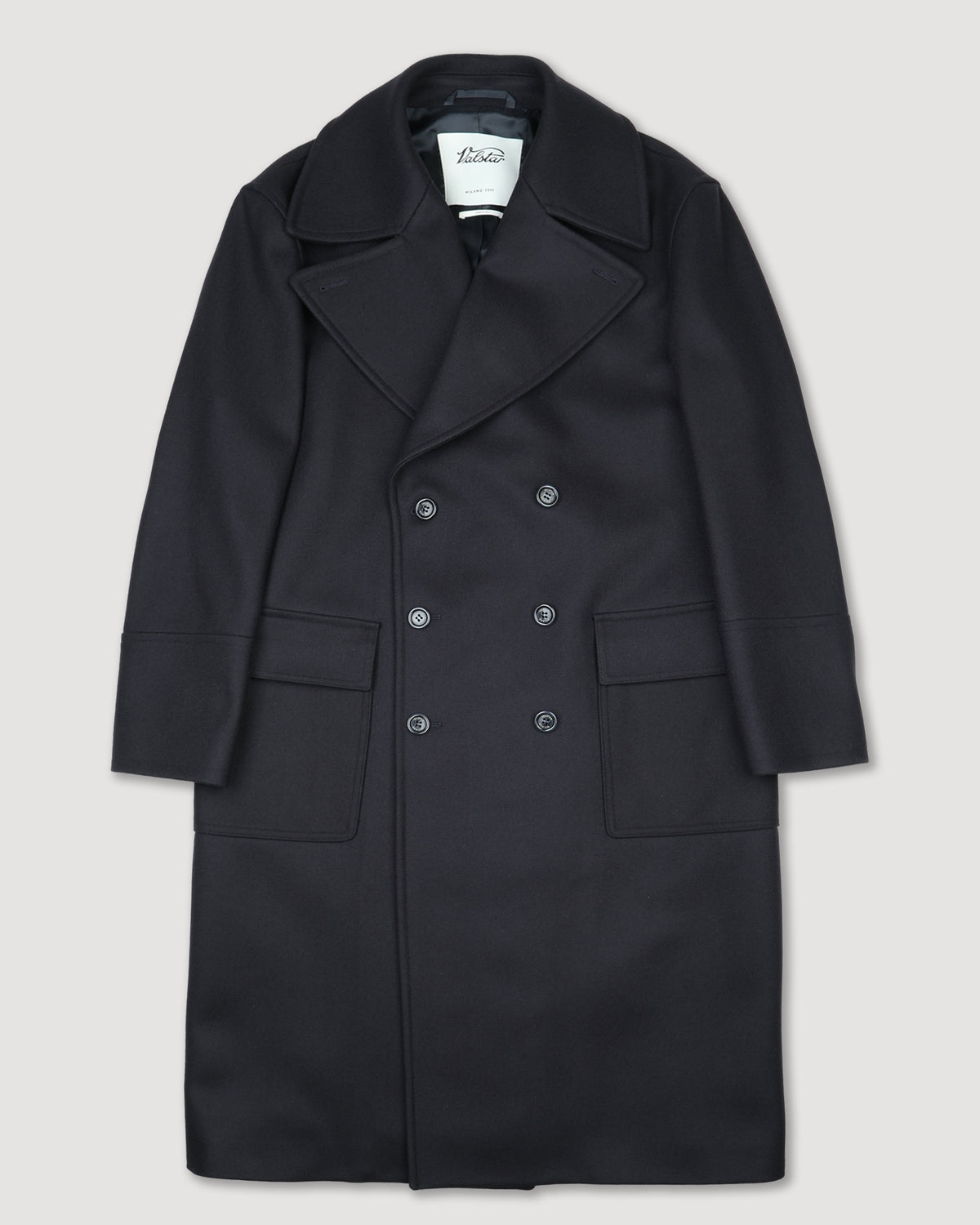 Cappotto doppiopetto Clifford in panno di misto lana, foderato. Blu - Navy