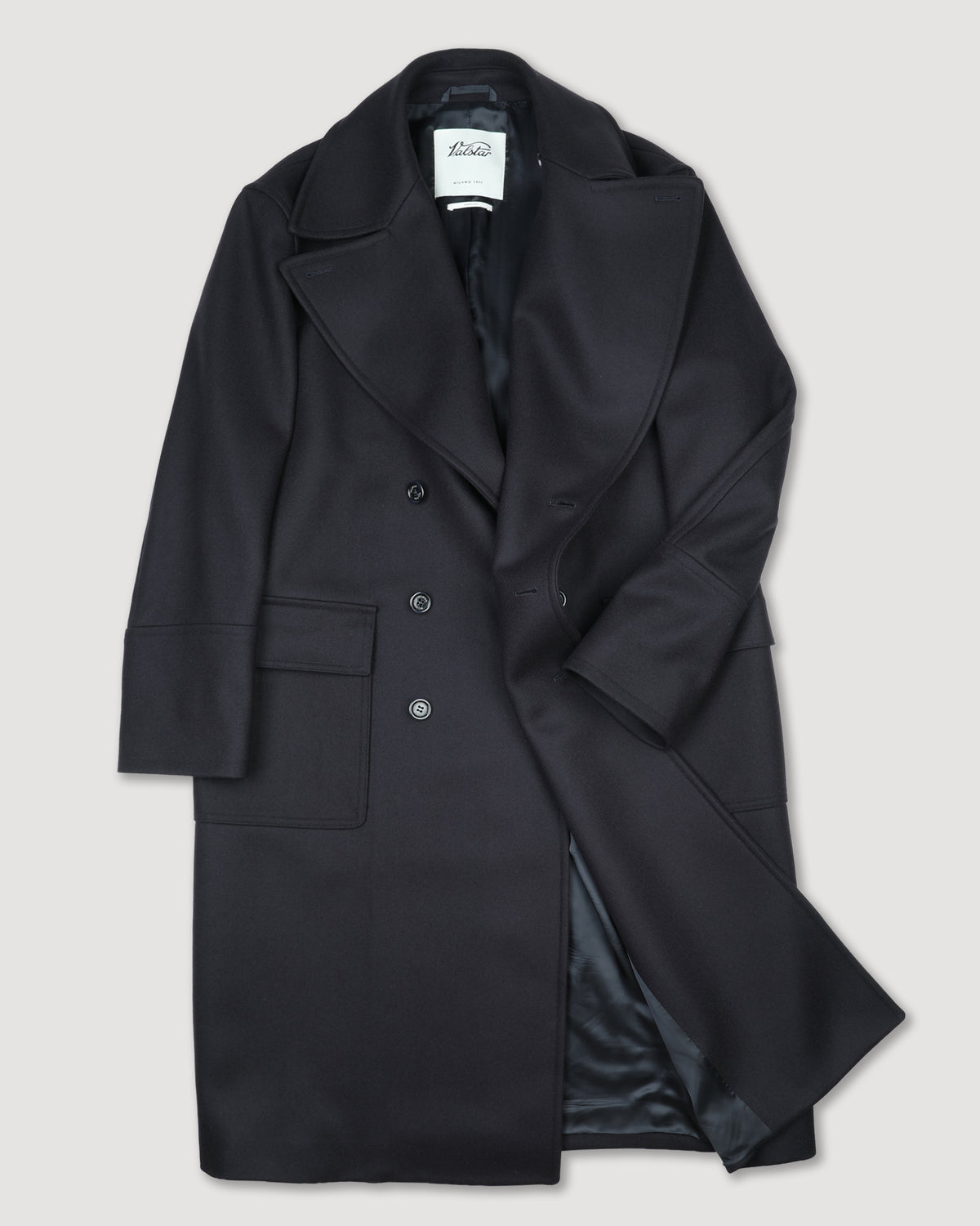 Cappotto doppiopetto Clifford in panno di misto lana, foderato. Blu - Navy