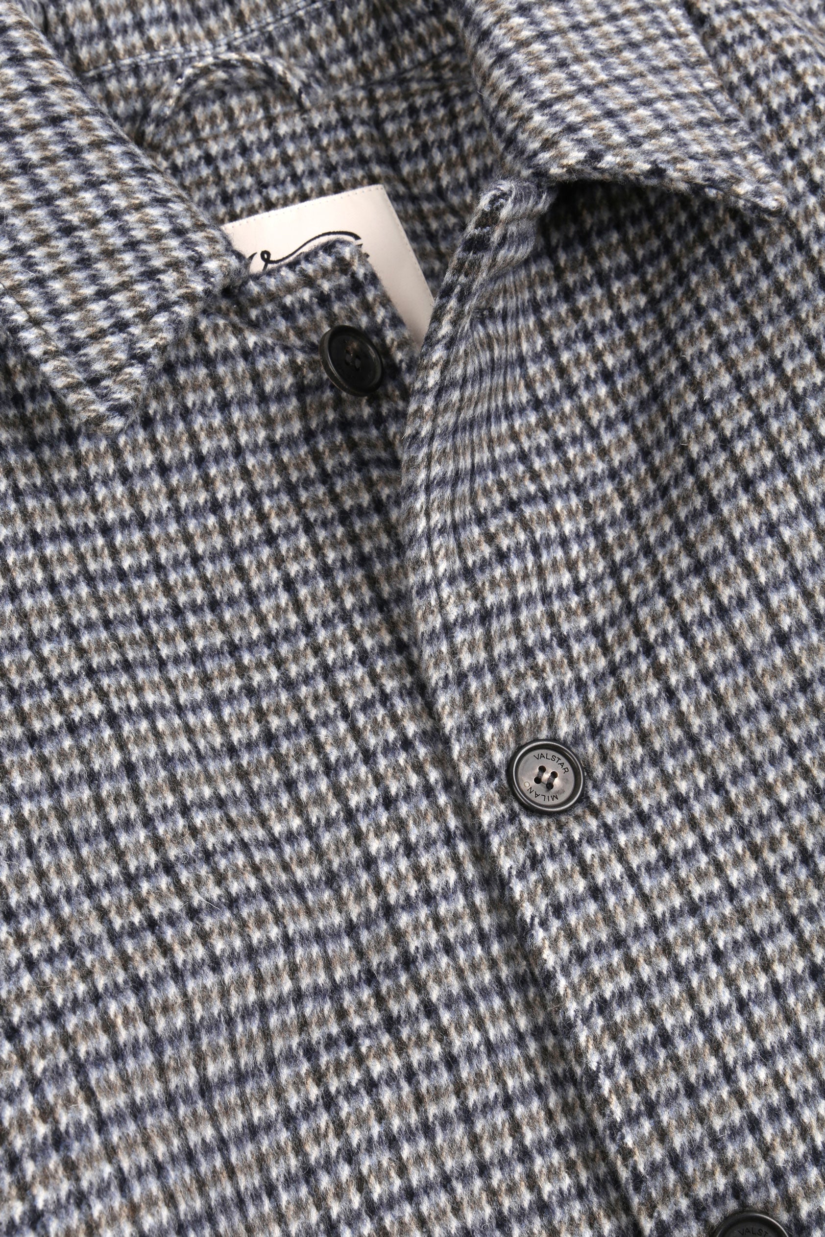 Cappotto in pura lana vergine fantasia Pied de Poule, imbottito. - Latte|Grigio|Nero