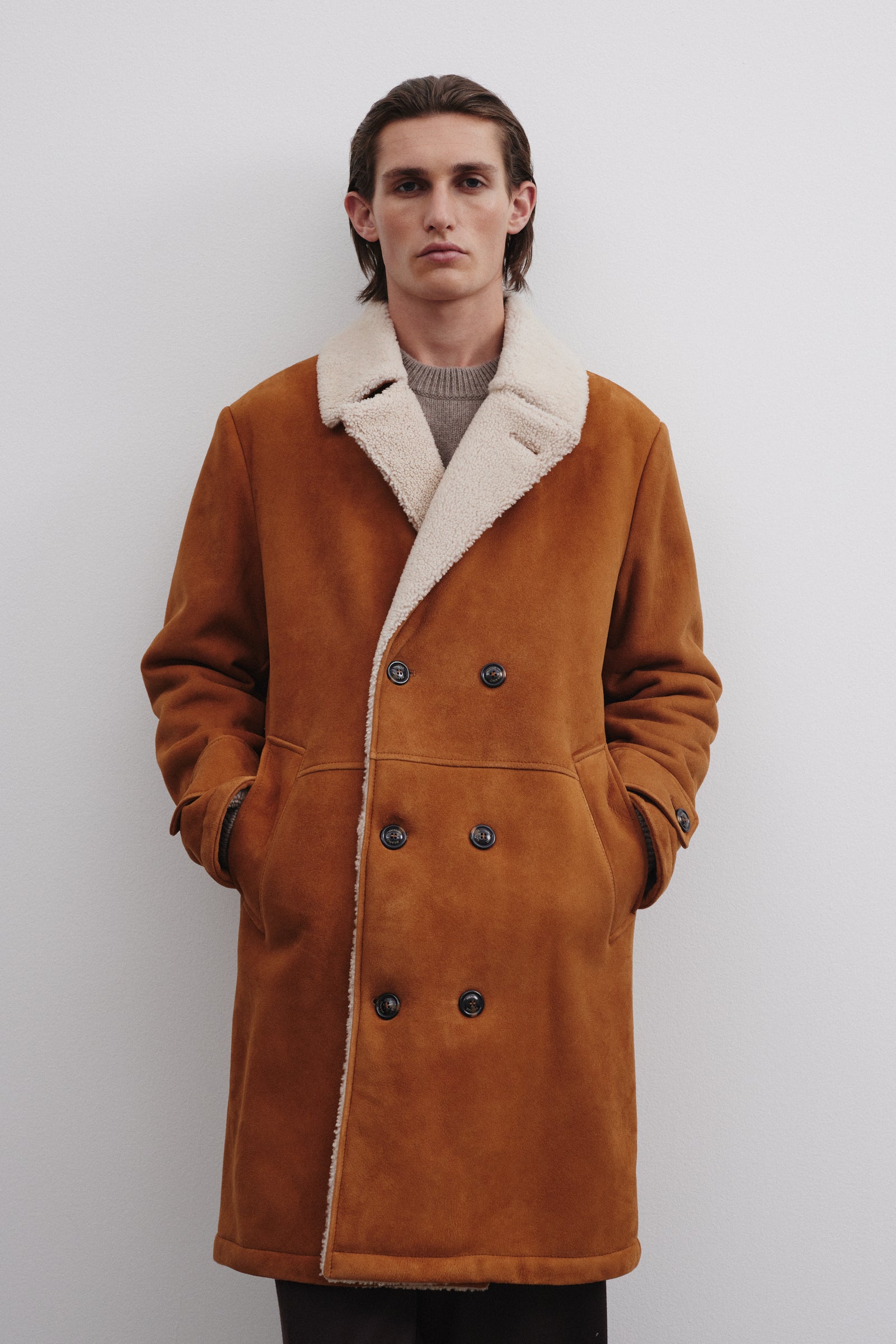 CAPPOTTO CHARLES IN MONTONE - Sandal/naturale