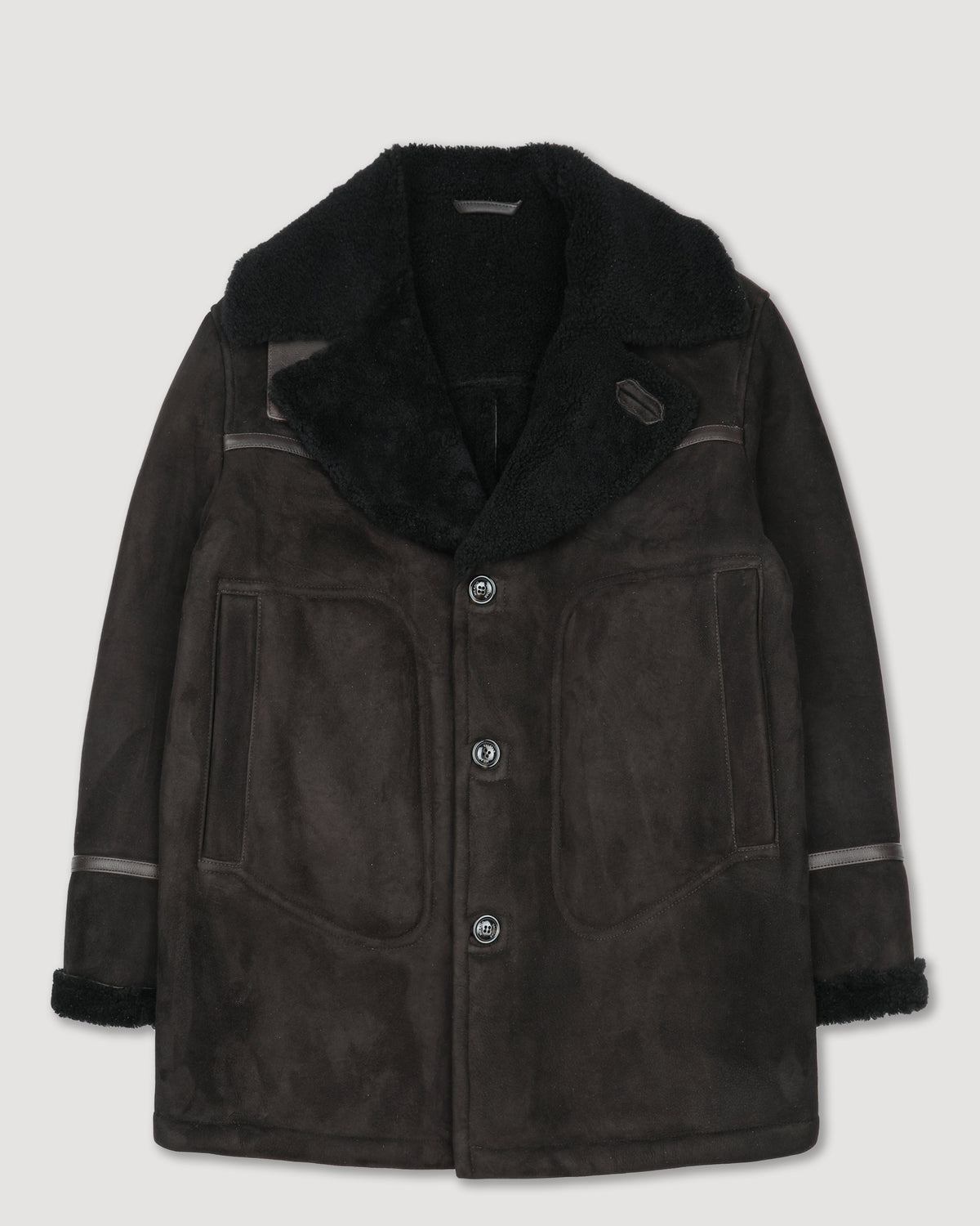 Giaccone Burton in montone suede. Marrone - Testa di moro/moro sc.