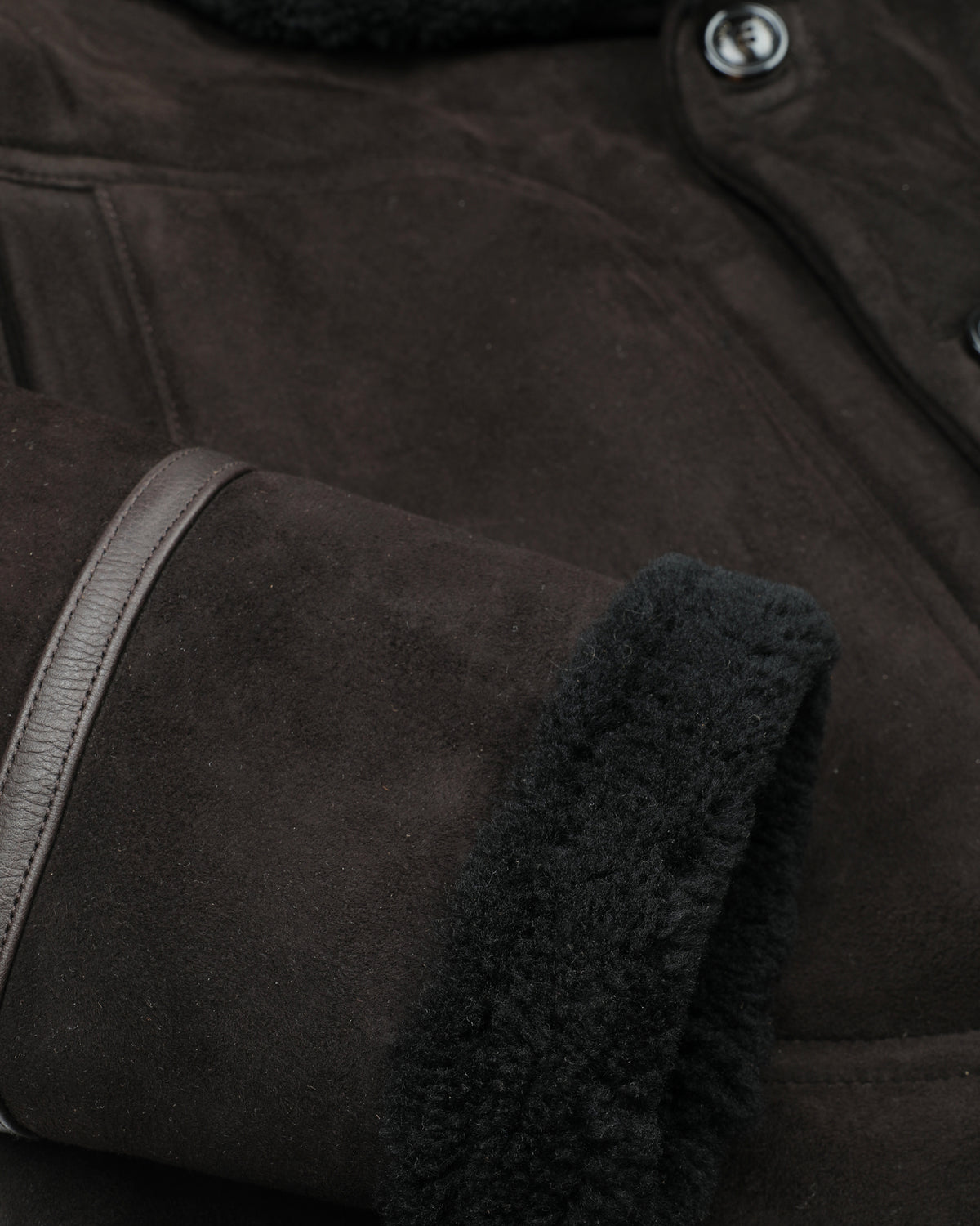 Giaccone Burton in montone suede. Marrone - Testa di moro/moro sc.