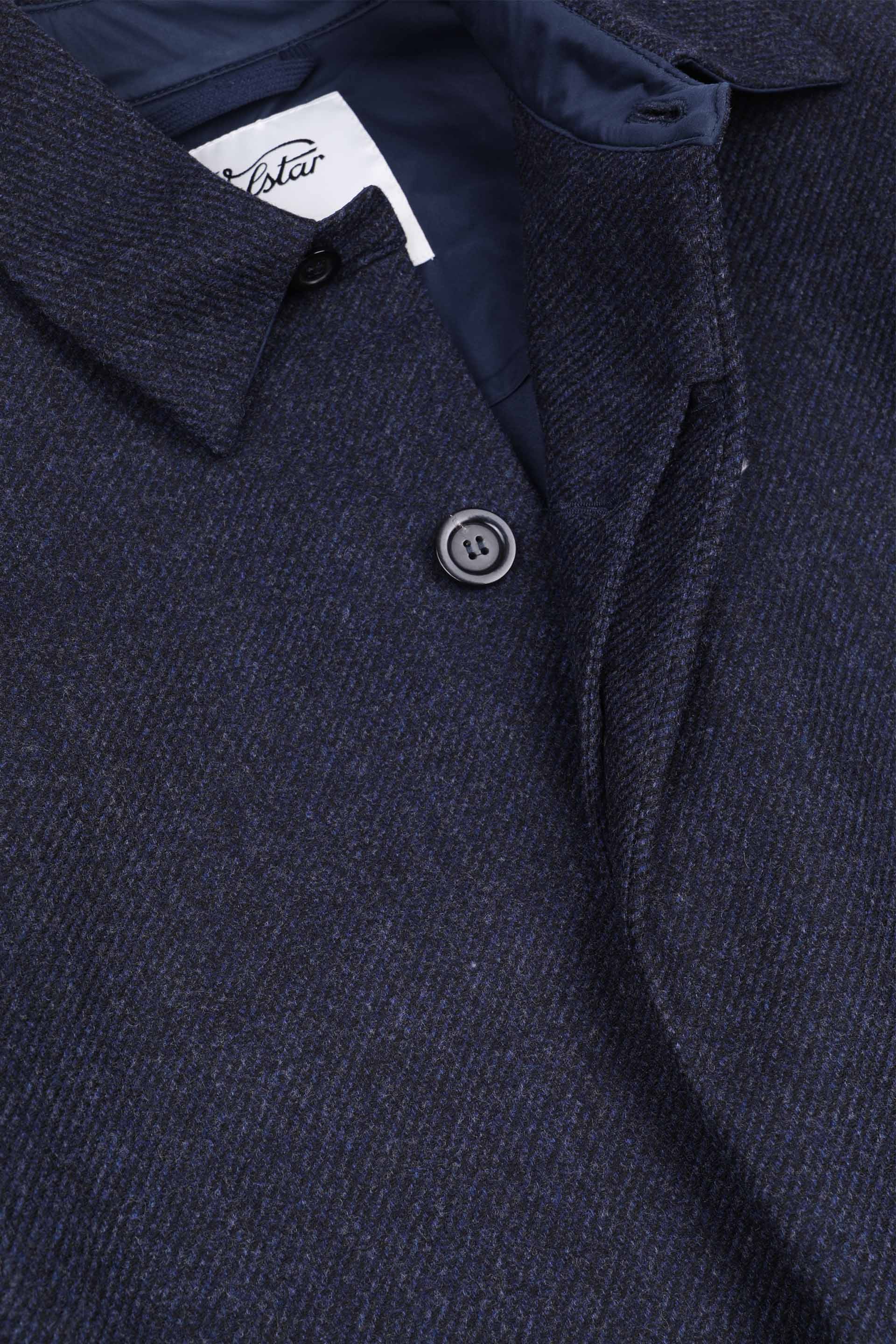 Trench in pura lana, storm system - Navy blue