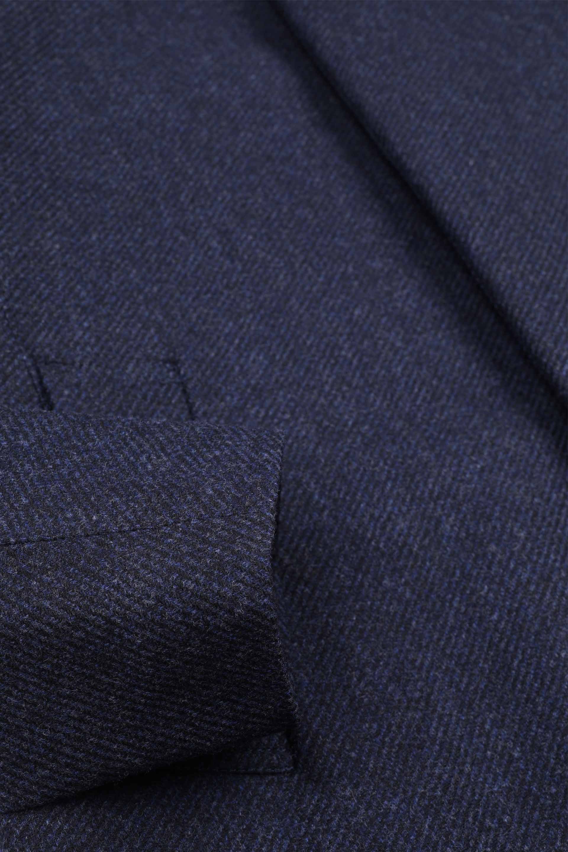 Trench in pura lana, storm system - Navy blue