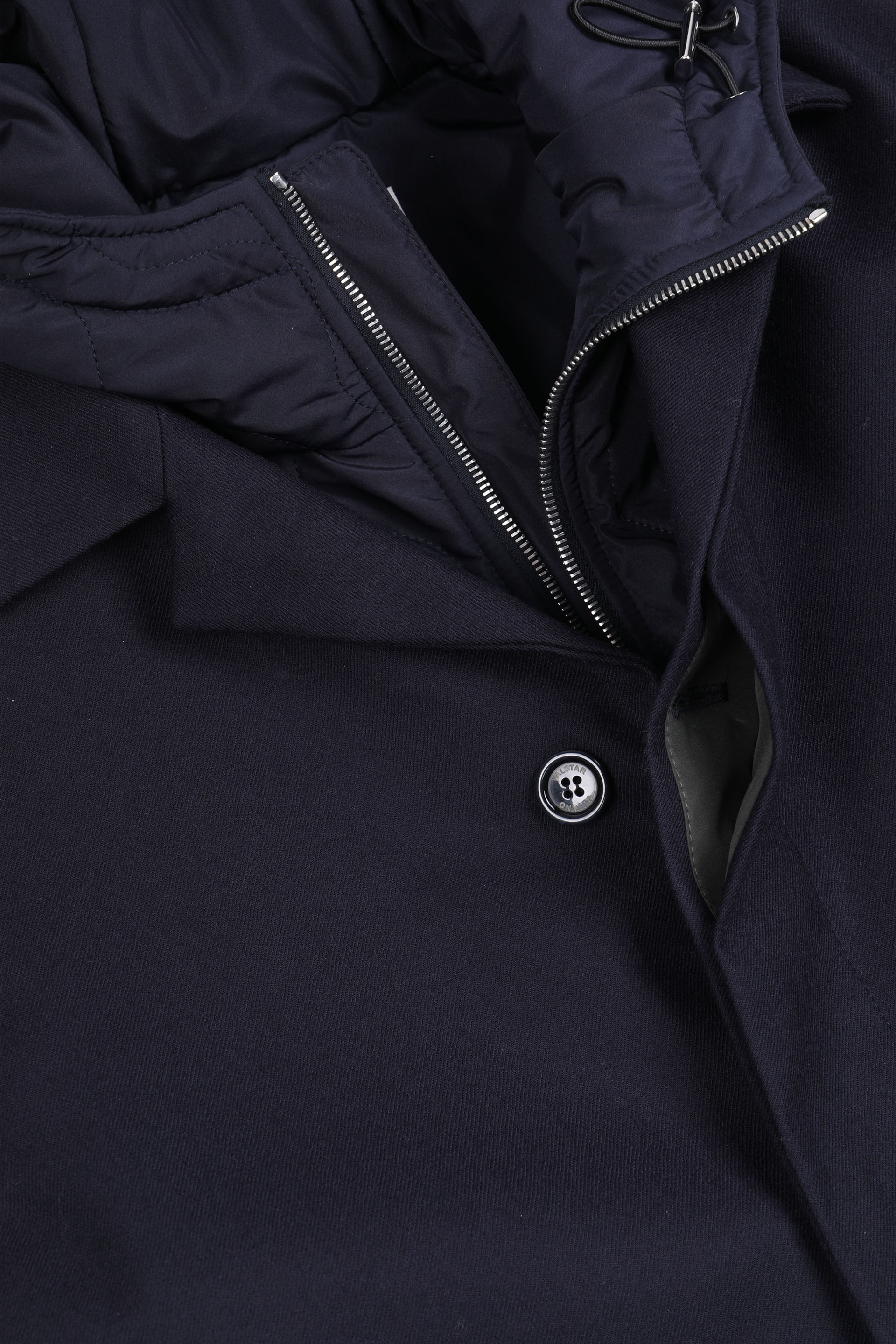 TRENCH IIN FLANELLA DI LANA 3 LAYER , GILET TRAPUNTATO STACCABILE - Navy blue