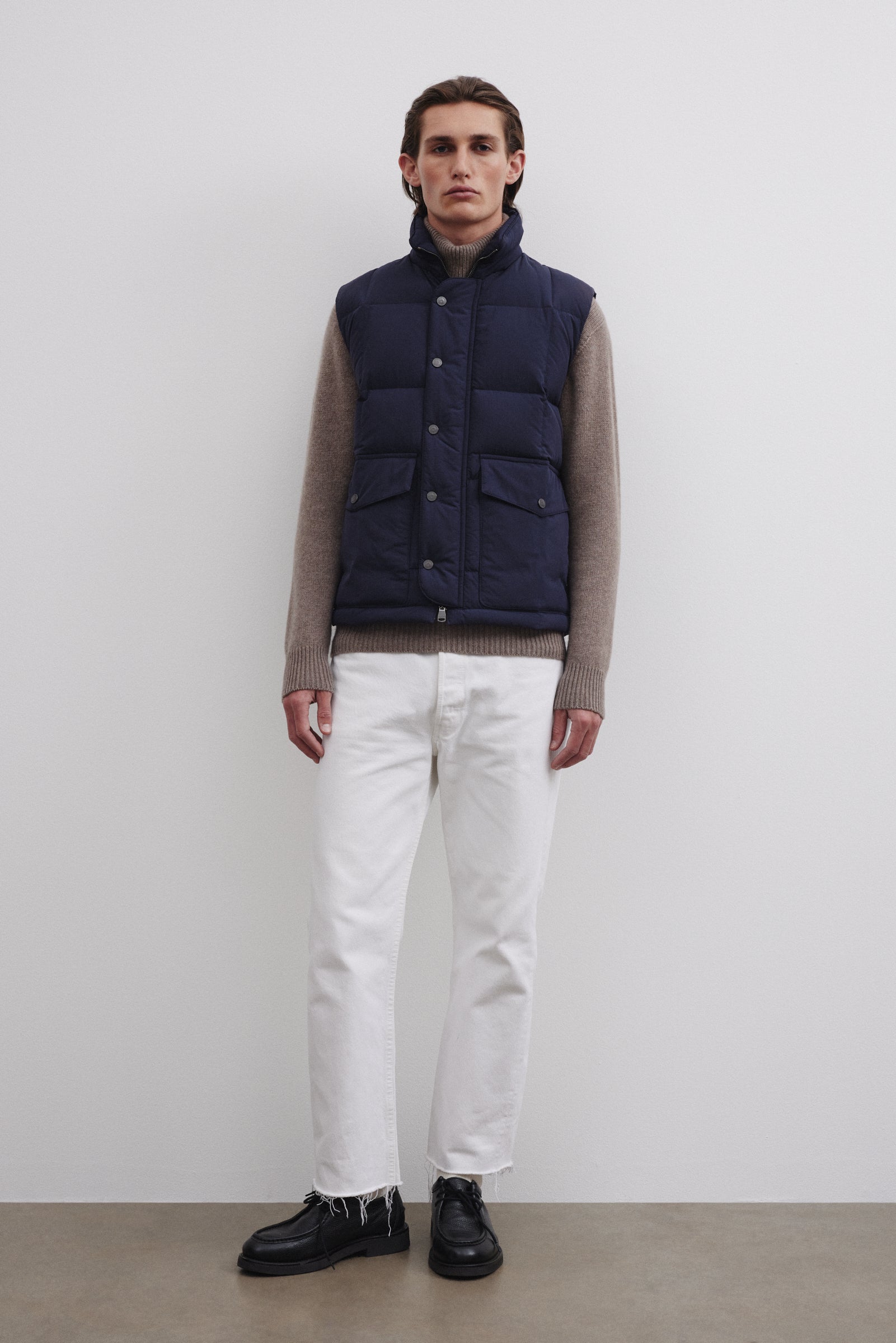 OLIVER GIUBBOTTO SENZA MANICHE IMBOTTITO IN PIUMA, NYLON WR - Navy blue