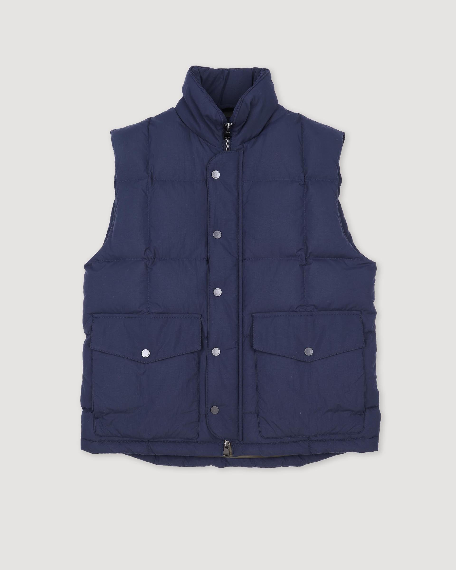 Smanicato Oliver in tessuto tecnico water repellent, imbottito in piuma. Blu - Navy