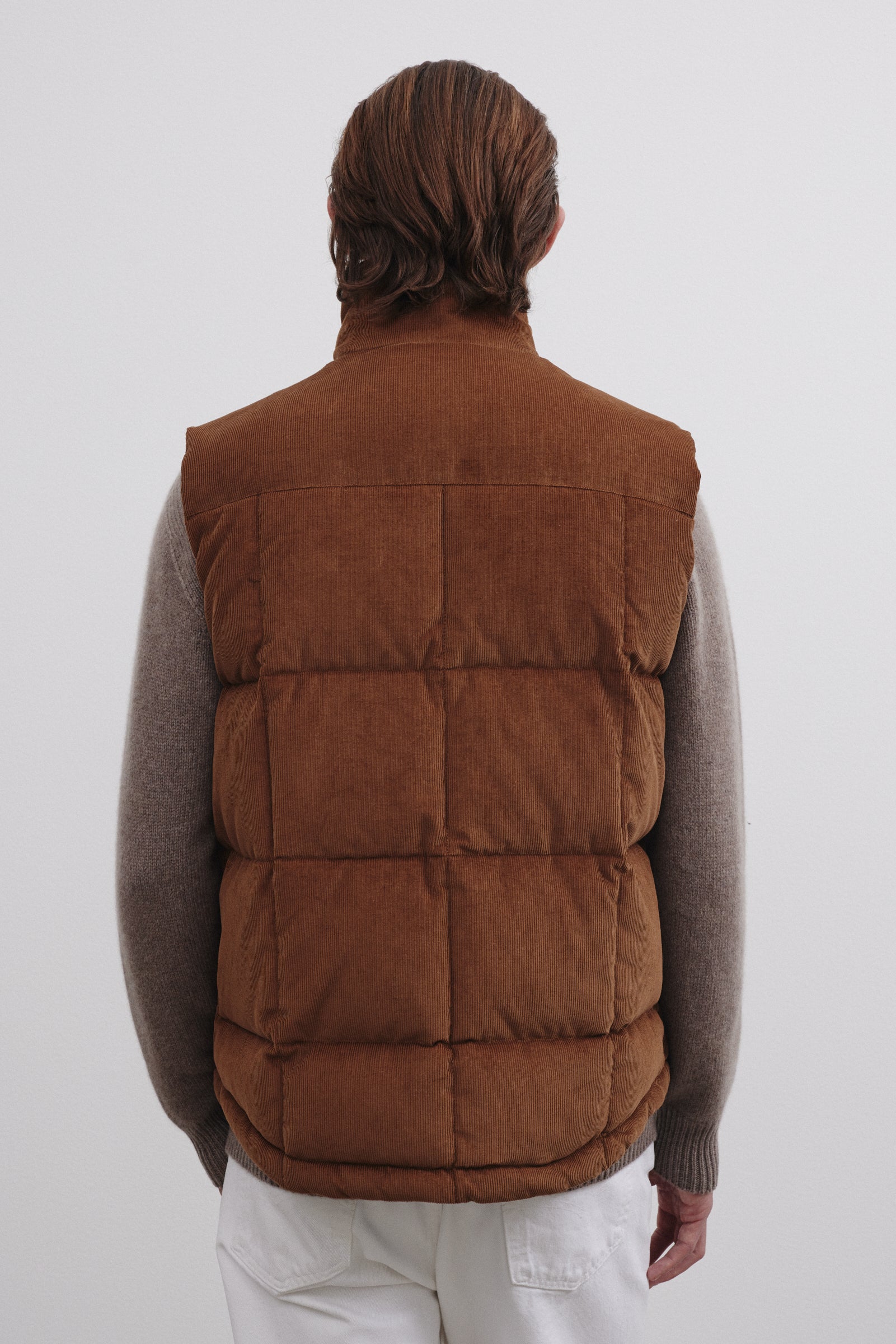 ジャケット・アウター BOSS camel corduroy down vest BOSS Equestrian Mens Cord Puffer Vest Arthur - Camel - Royal
