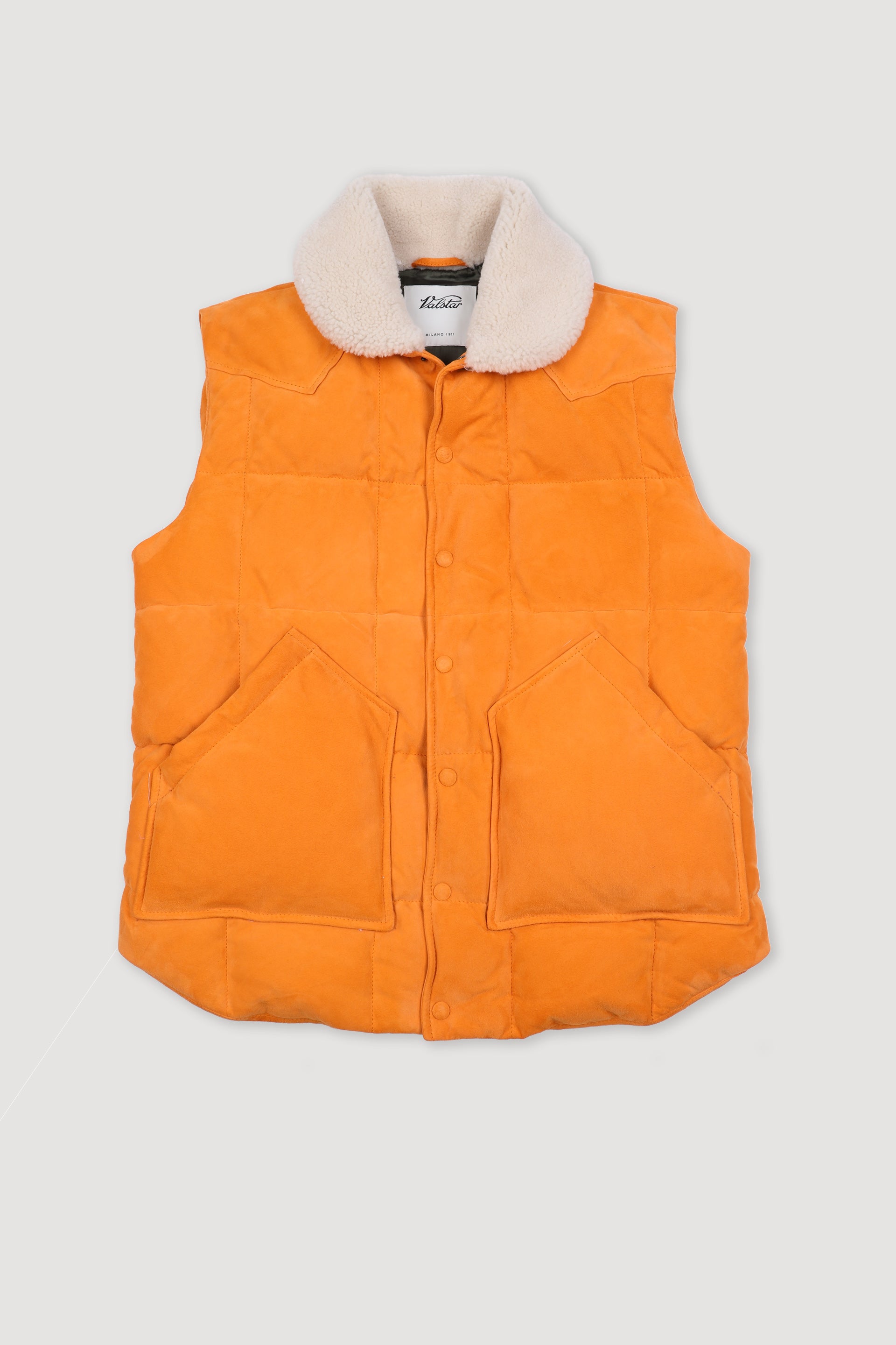 GILET YOSEMMITE IMBOTTITO PIUMA, COLLO IN MONTONE, SUEDE - Yolk