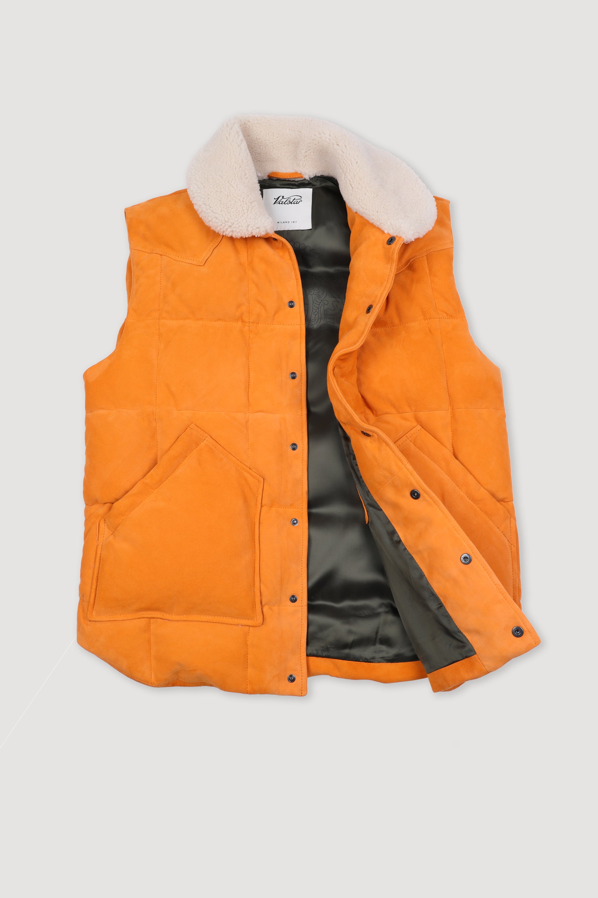 GILET YOSEMMITE IMBOTTITO PIUMA, COLLO IN MONTONE, SUEDE - Yolk