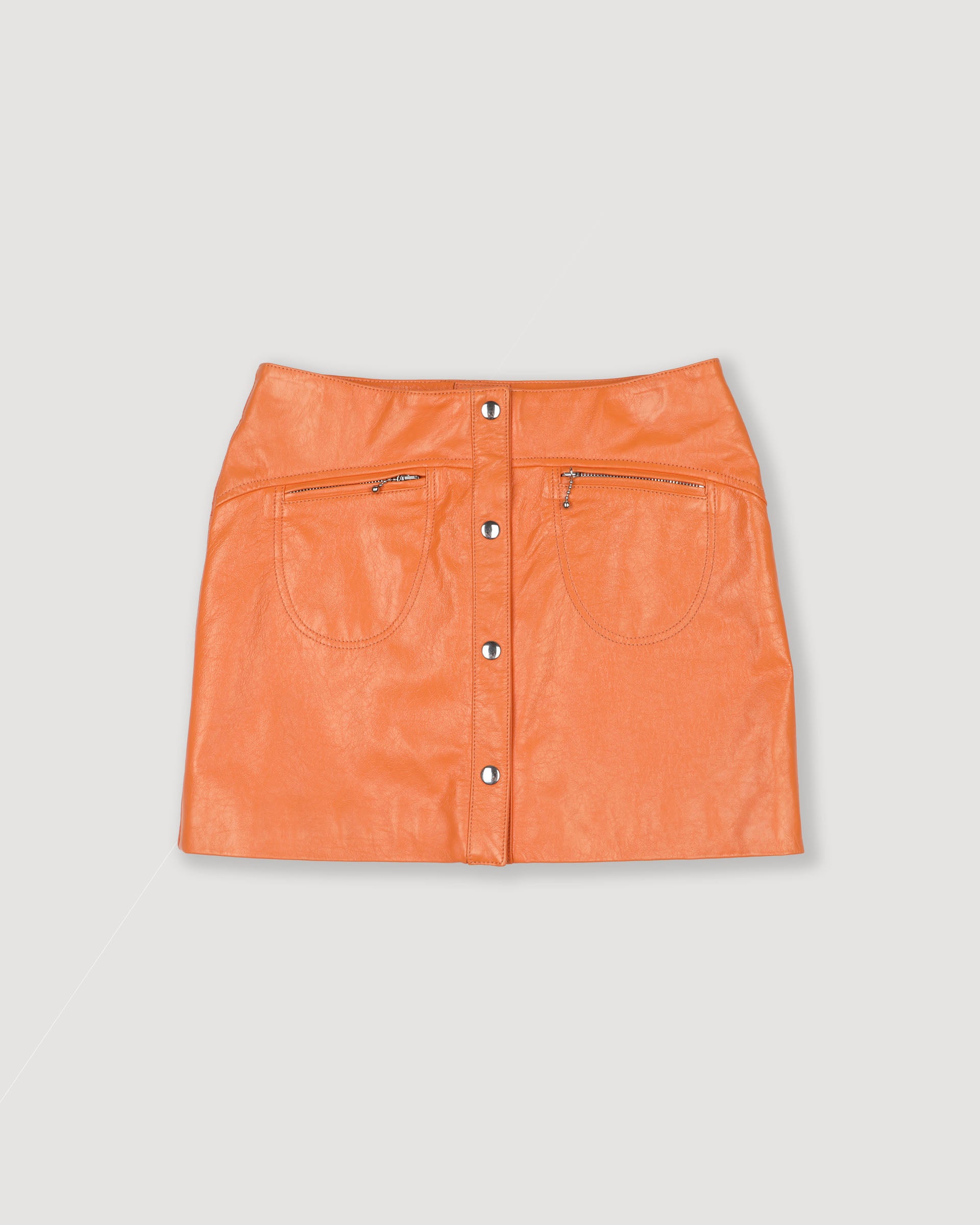 DONNA-MINIGONNA WORK IN VERNICE, FODERATA - Orange autumn