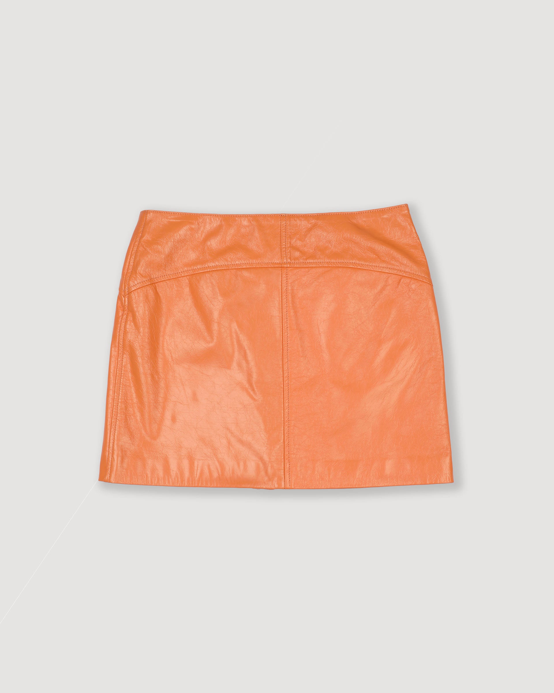 DONNA-MINIGONNA WORK IN VERNICE, FODERATA - Orange autumn