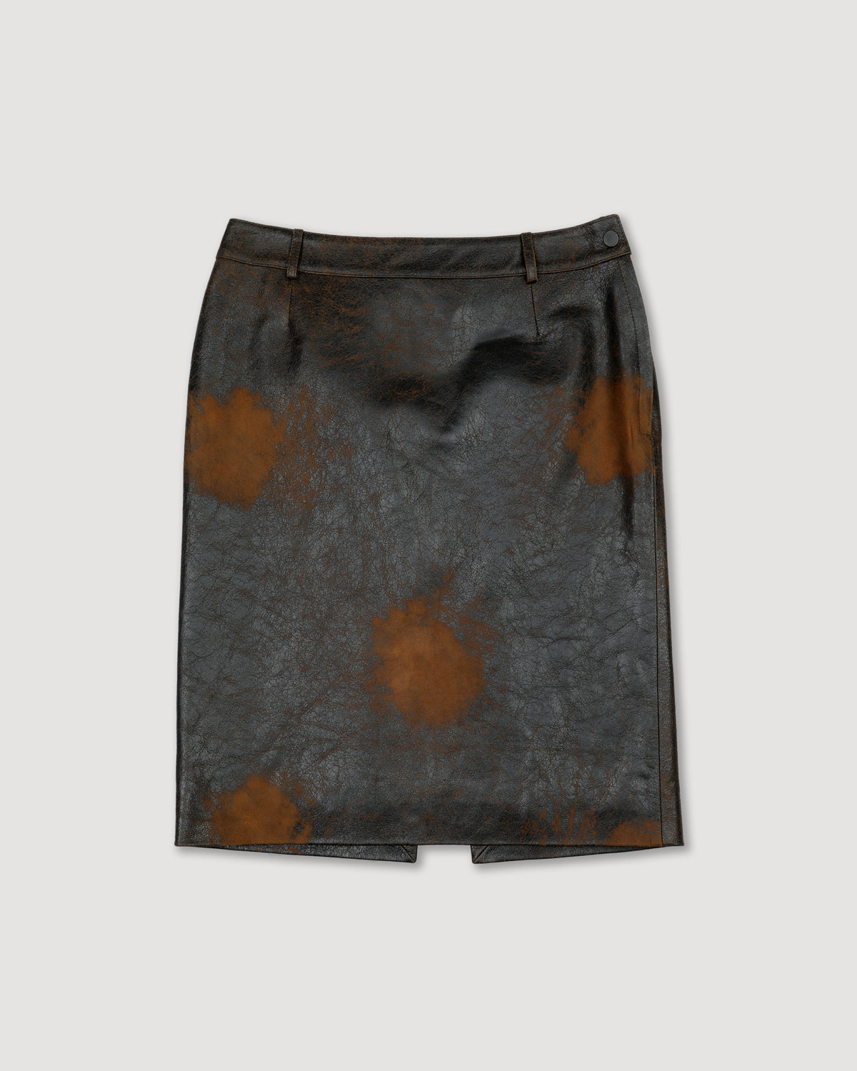 Gonna tubino in nappa crackle. Marrone - Moro