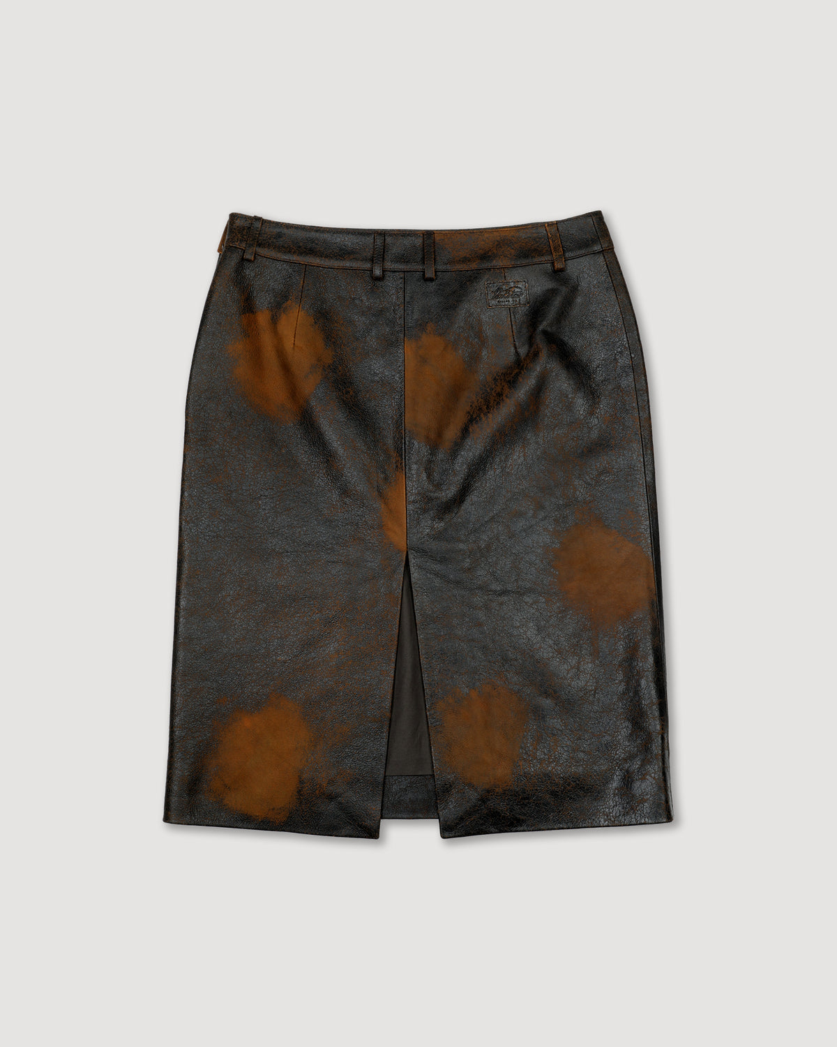 Gonna tubino in nappa crackle. Marrone - Moro