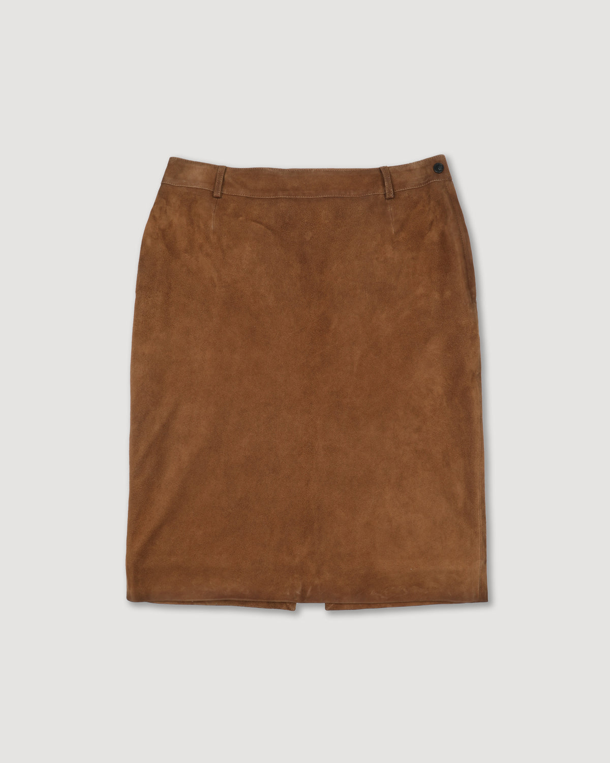 Gonna tubino in light suede effetto vintage. Marrone - Tabacco