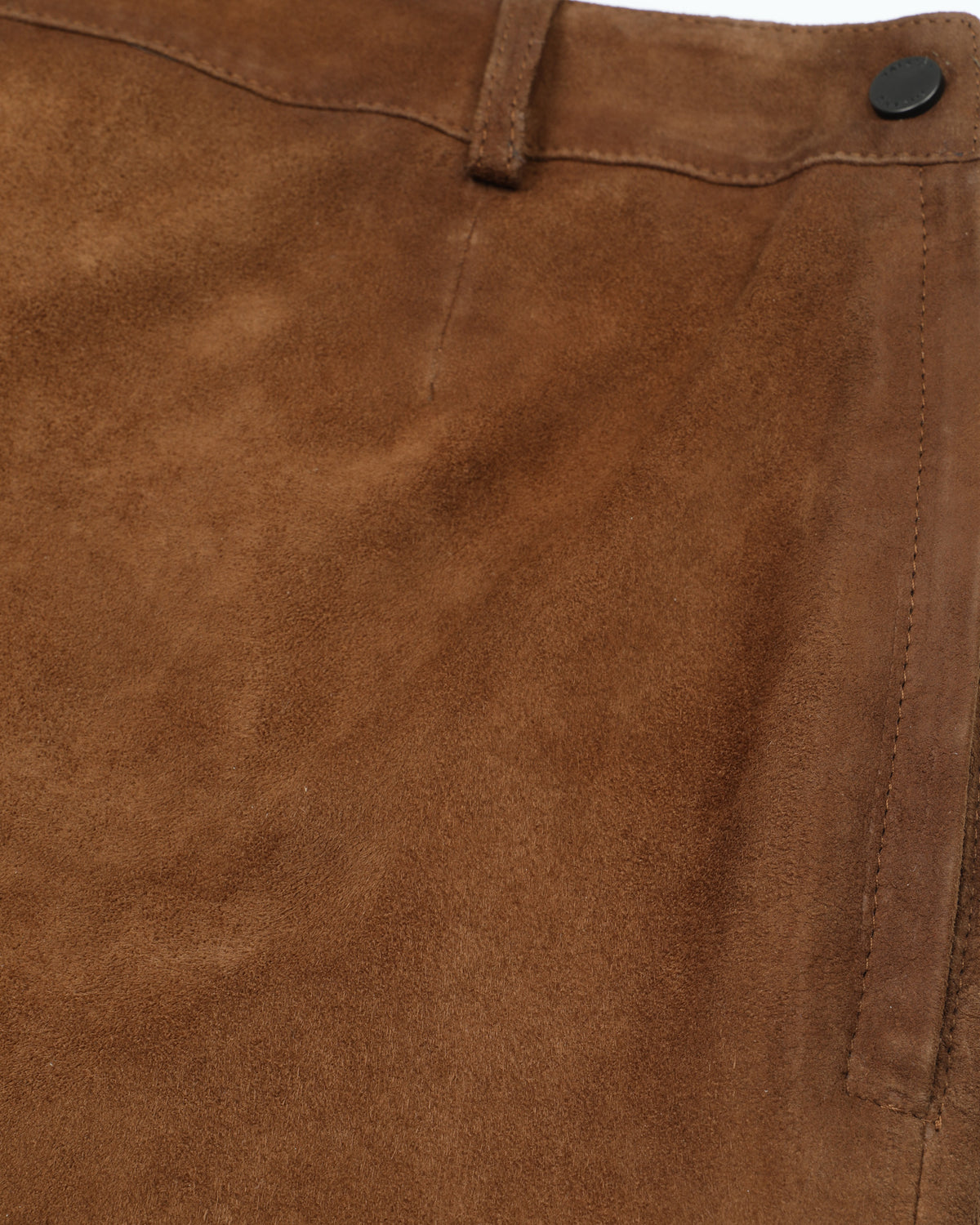 Gonna tubino in light suede effetto vintage. Marrone - Tabacco