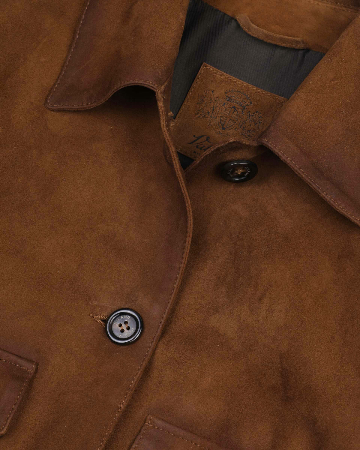 Giubbotto Valstarino cropped in light suede effetto vintage, foderato. Marrone - Tabacco