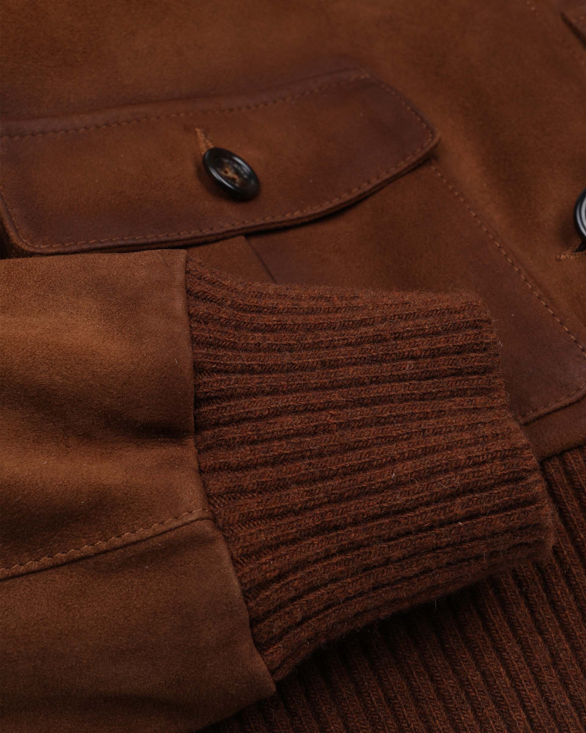 Giubbotto Valstarino cropped in light suede effetto vintage, foderato. Marrone - Tabacco