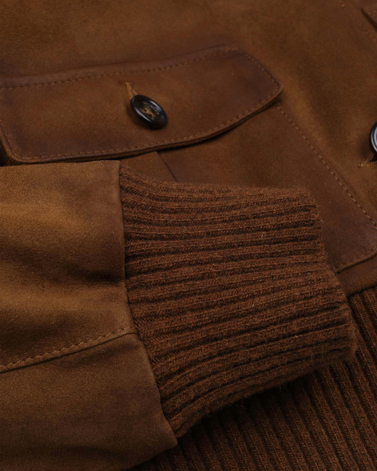 Giubbotto Valstarino cropped in light suede effetto vintage, foderato. Marrone - Tabacco