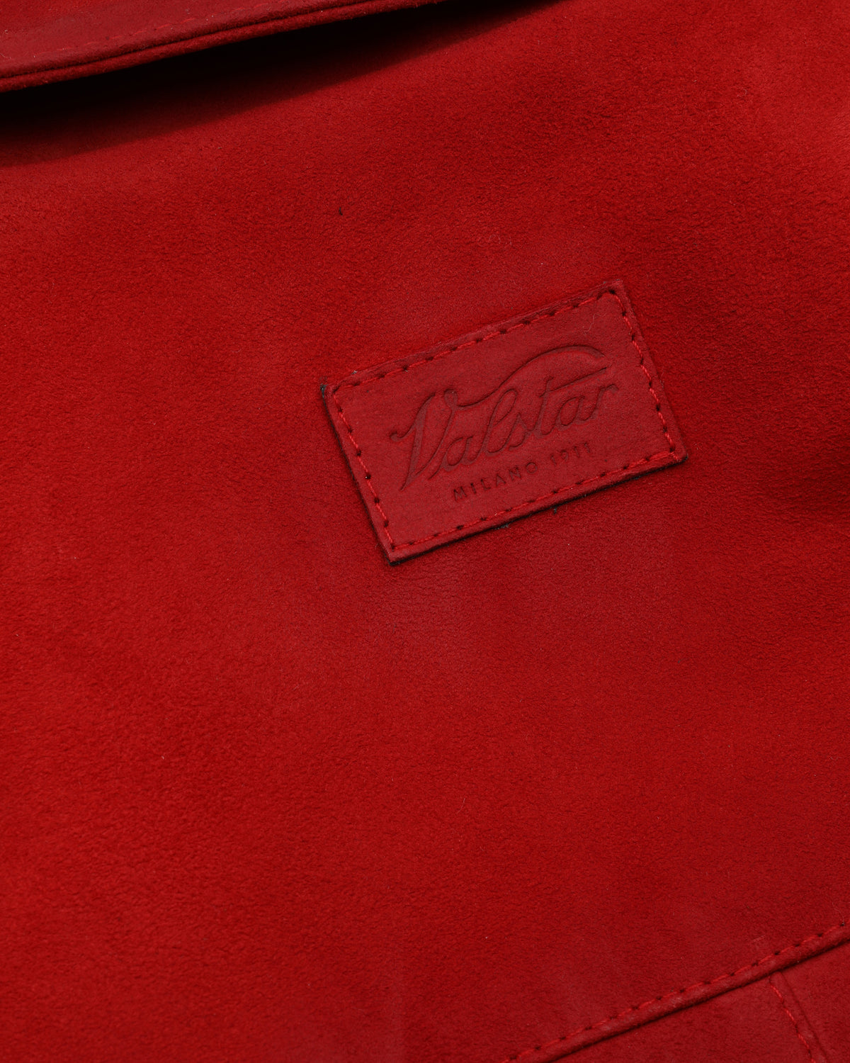 Giubbotto Valstarino cropped in light suede effetto vintage, foderato. Rosso - Red