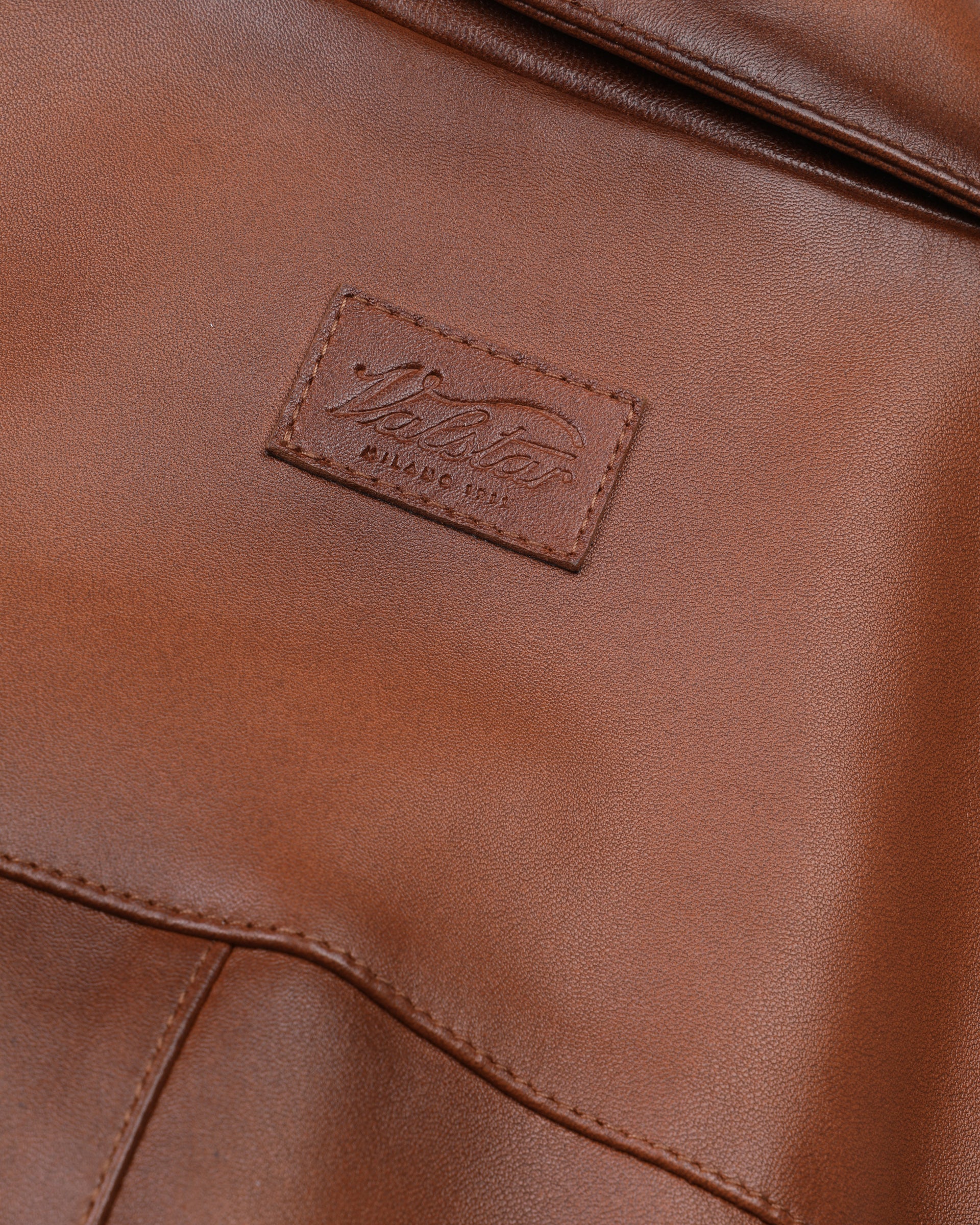 DONNA-VALSTARINO CROPPED CON BOTTONI IN NAPPA, BORDI FONDO E POLSI IN MAGLIA, FODERATO - Cognac