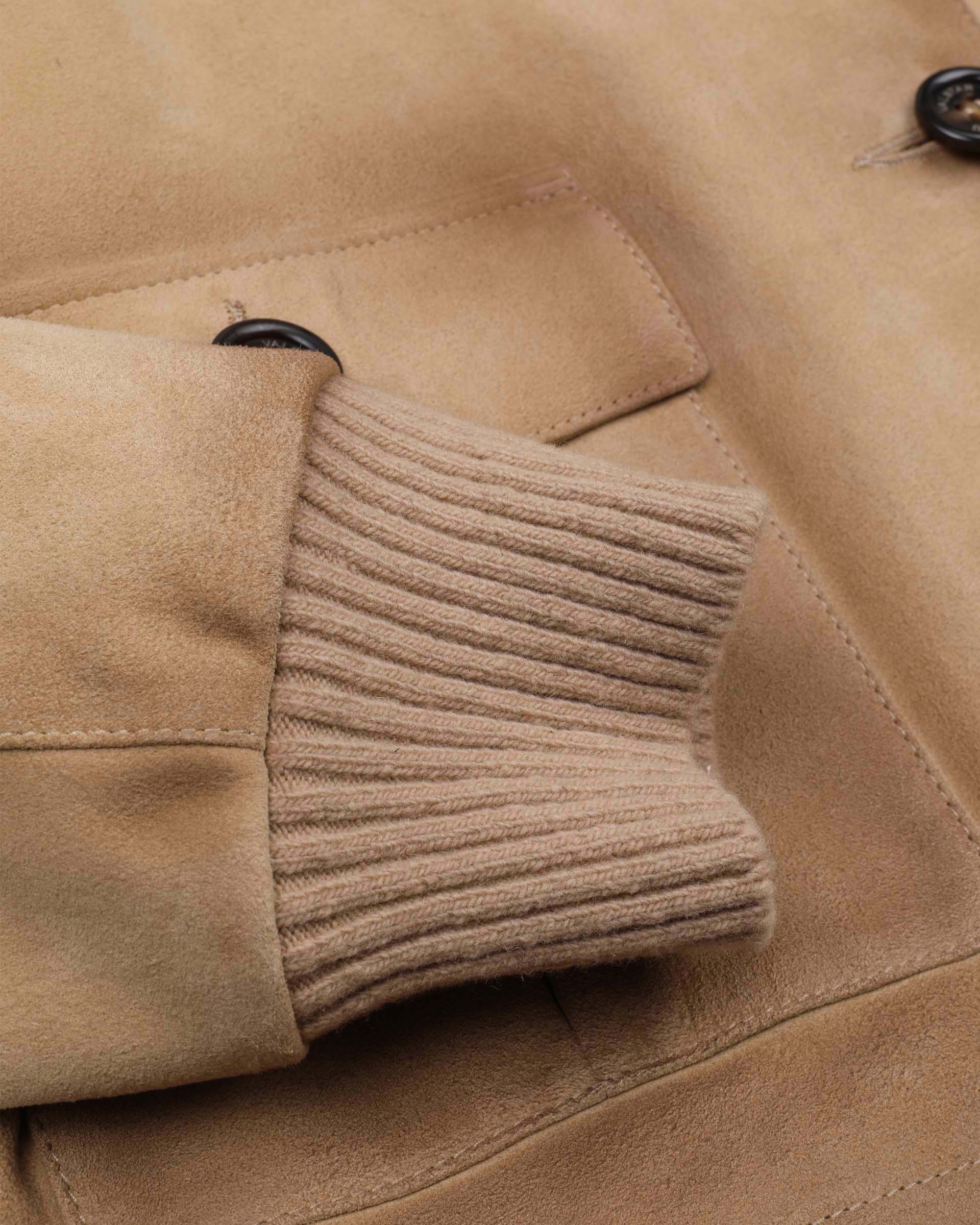 DONNA-VALSTARINO OVER CON BOTTONI IN HEAVY SUEDE VINTAGE, COLLO IN NAPPA, POLSI IN MAGLIA, FODERATO - Sand